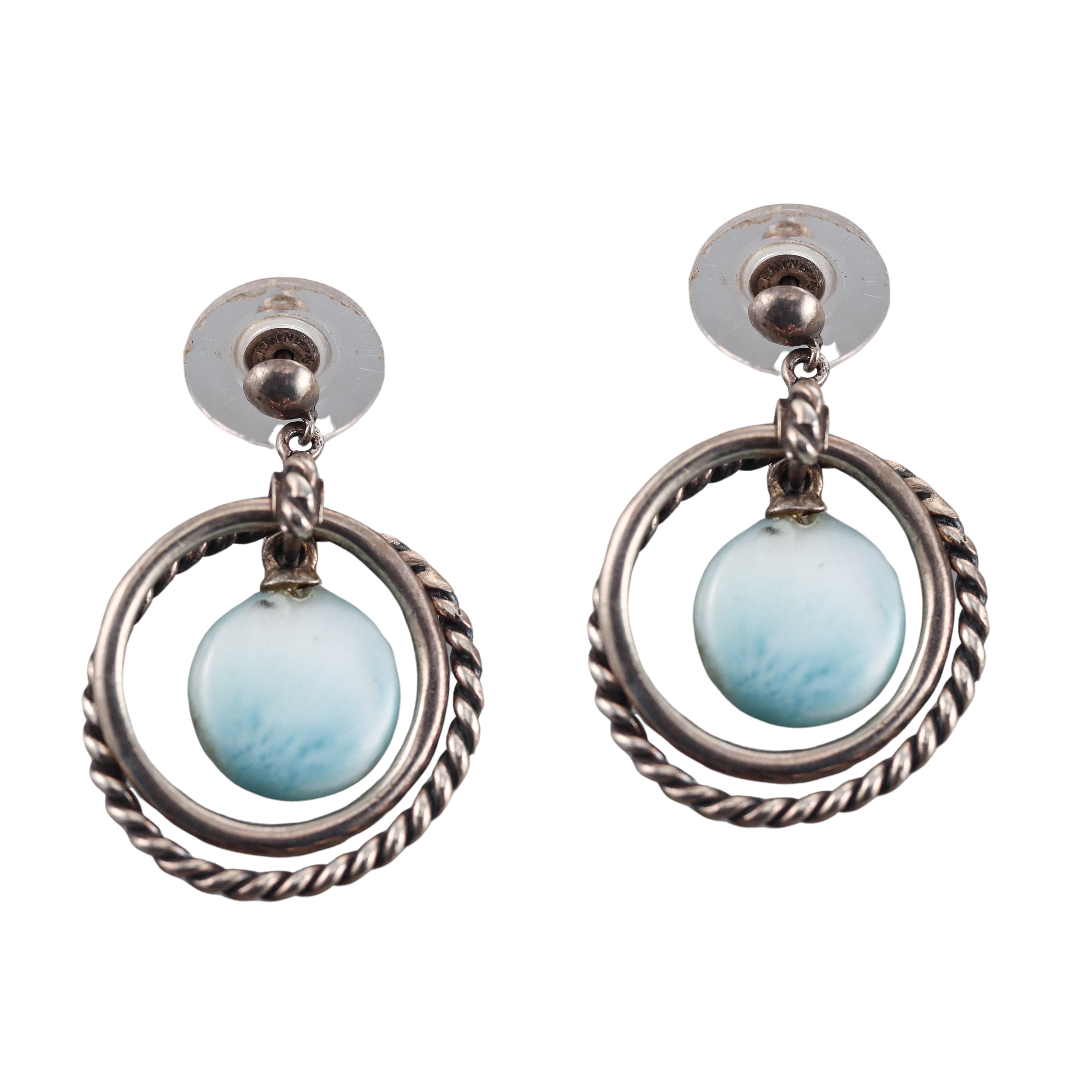 Marahlago Sterling Silver Larimar Earrings #64