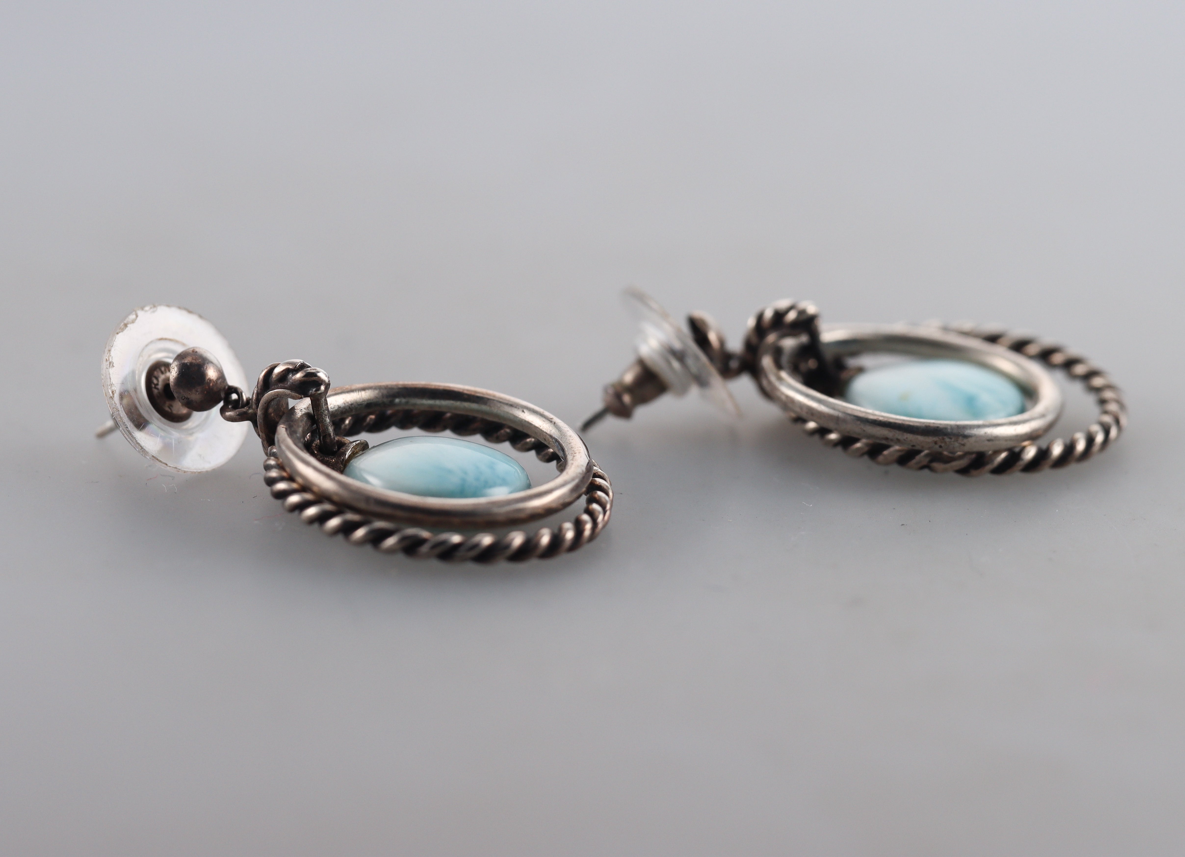 Marahlago Sterling Silver Larimar Earrings #64