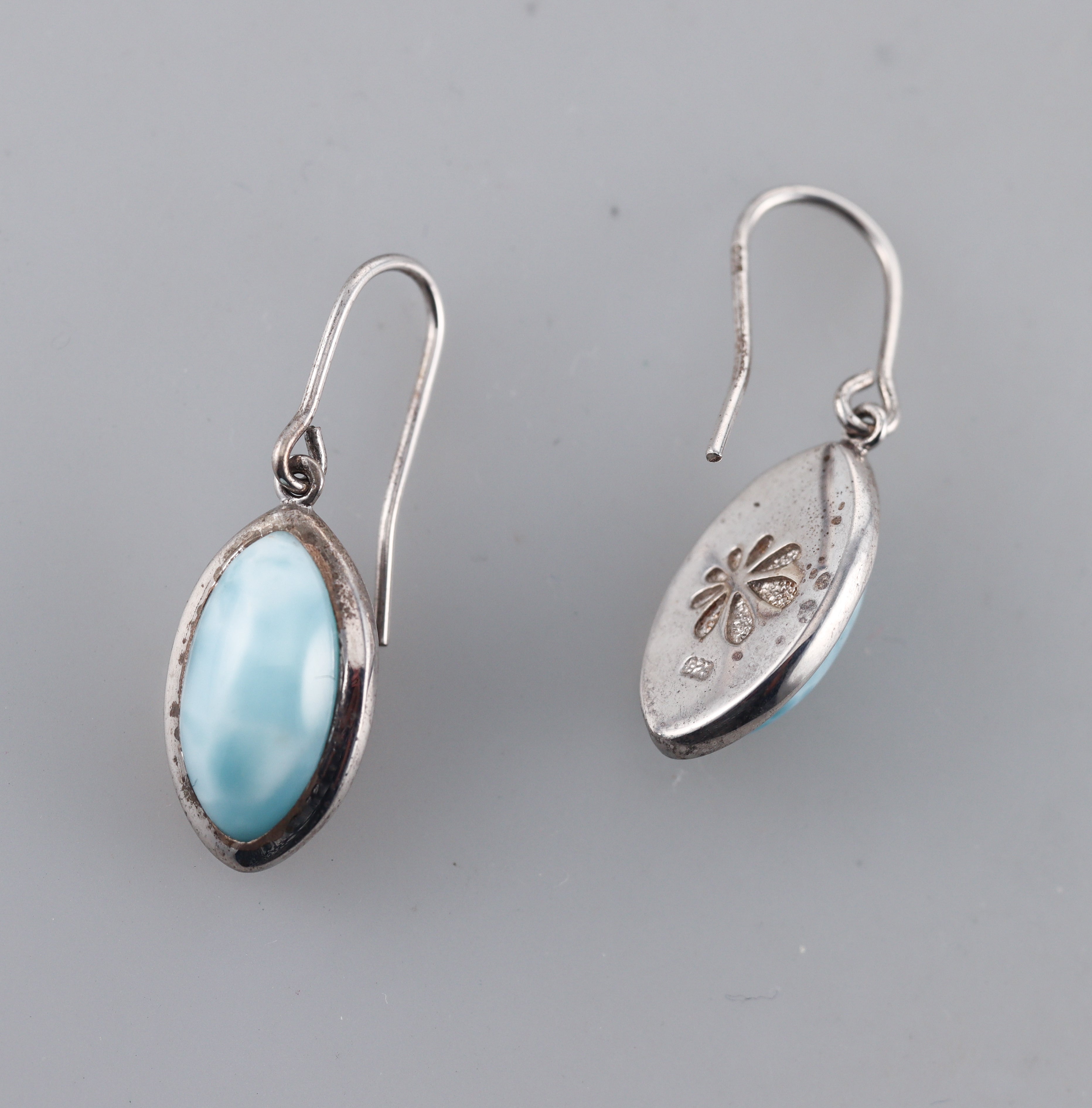 Marahlago Sterling Silver Larimar Earrings #63 Retail $255