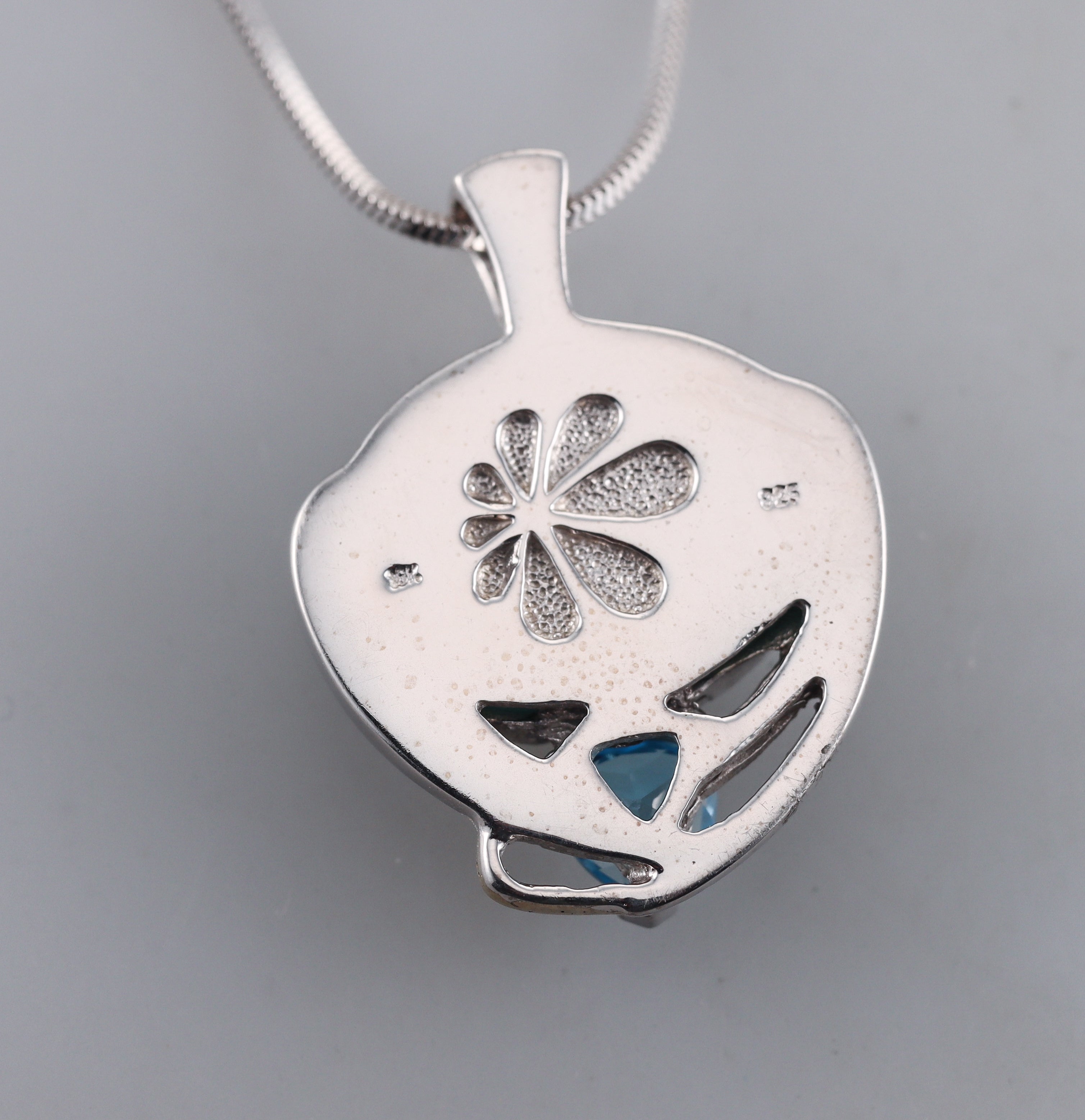 MarahLago Sterling Silver Larimar Blue Topaz Pendant Necklace Retail $700