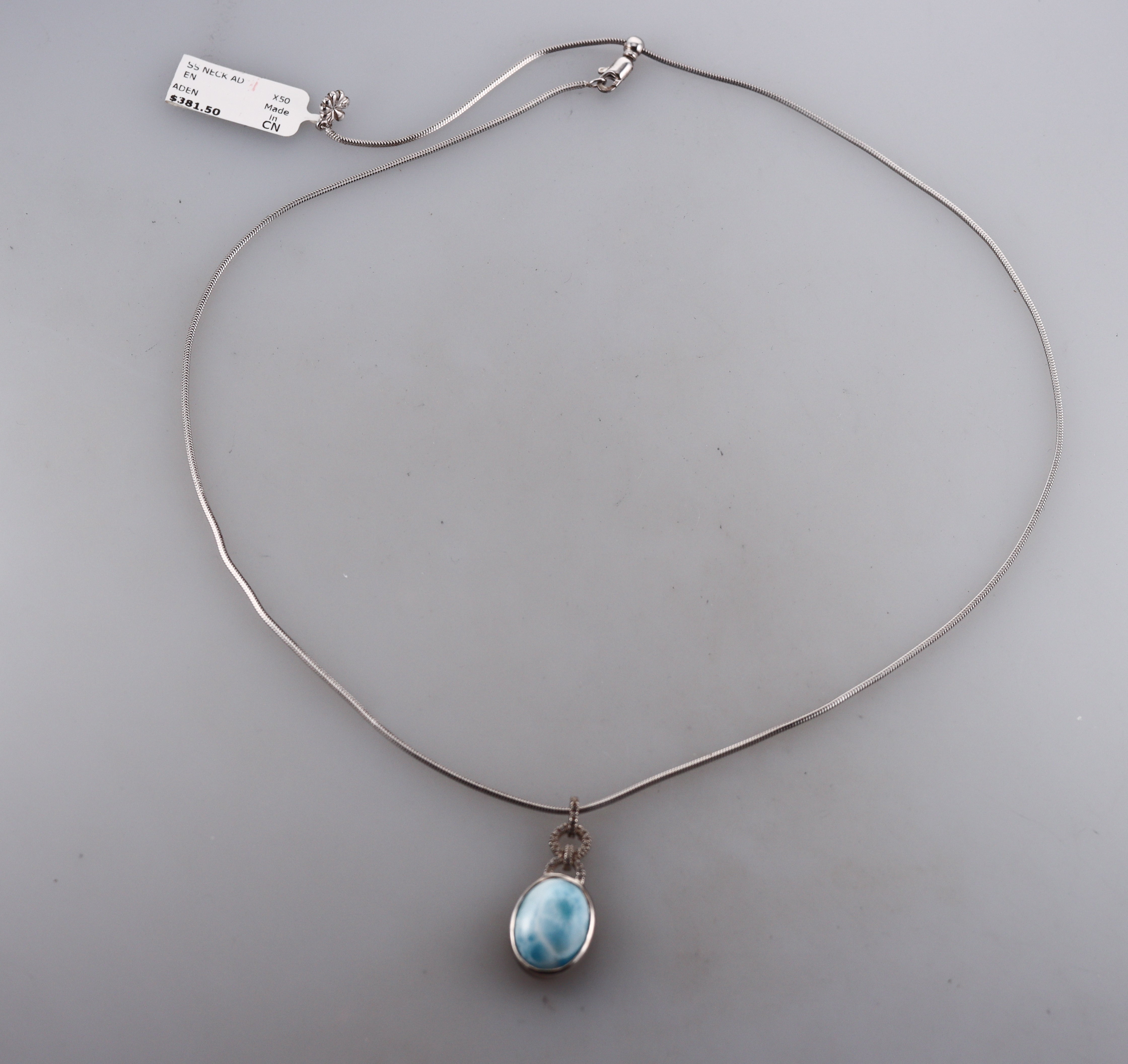 MarahLago Sterling Silver Larimar Pendant Necklace Retail $381