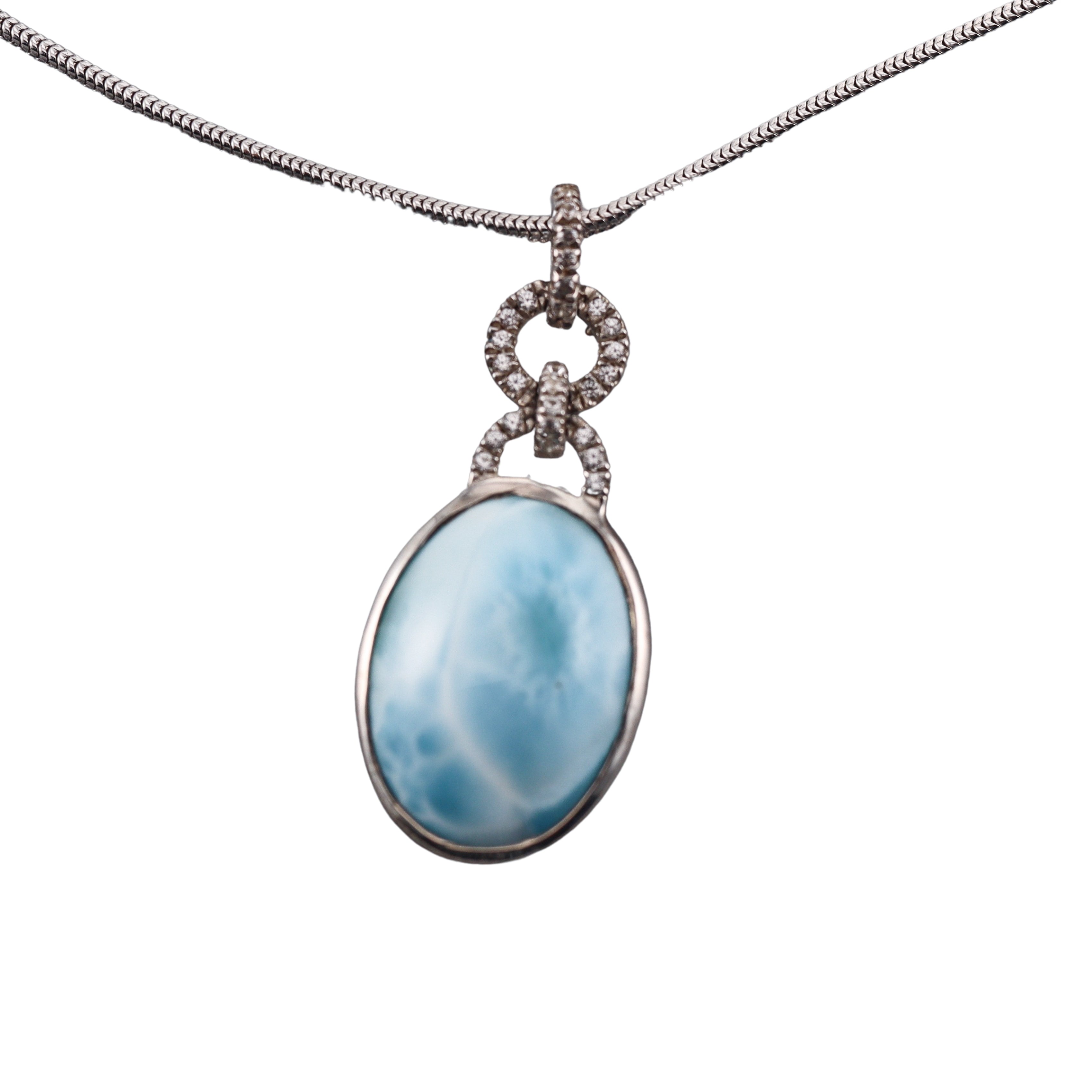 MarahLago Sterling Silver Larimar Pendant Necklace Retail $381