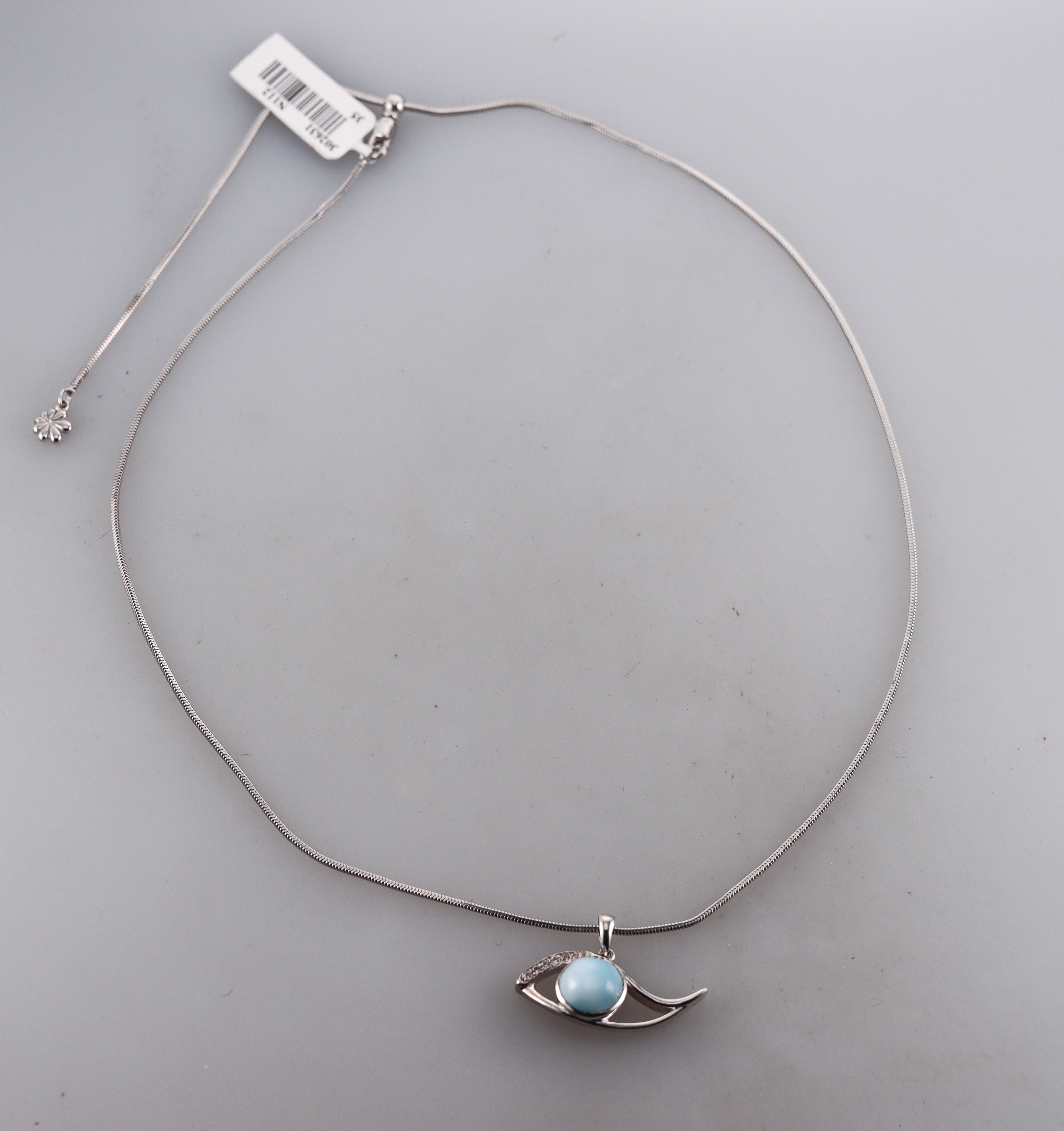 MarahLago Sterling Silver Larimar Eye Pendant Necklace Retail $224