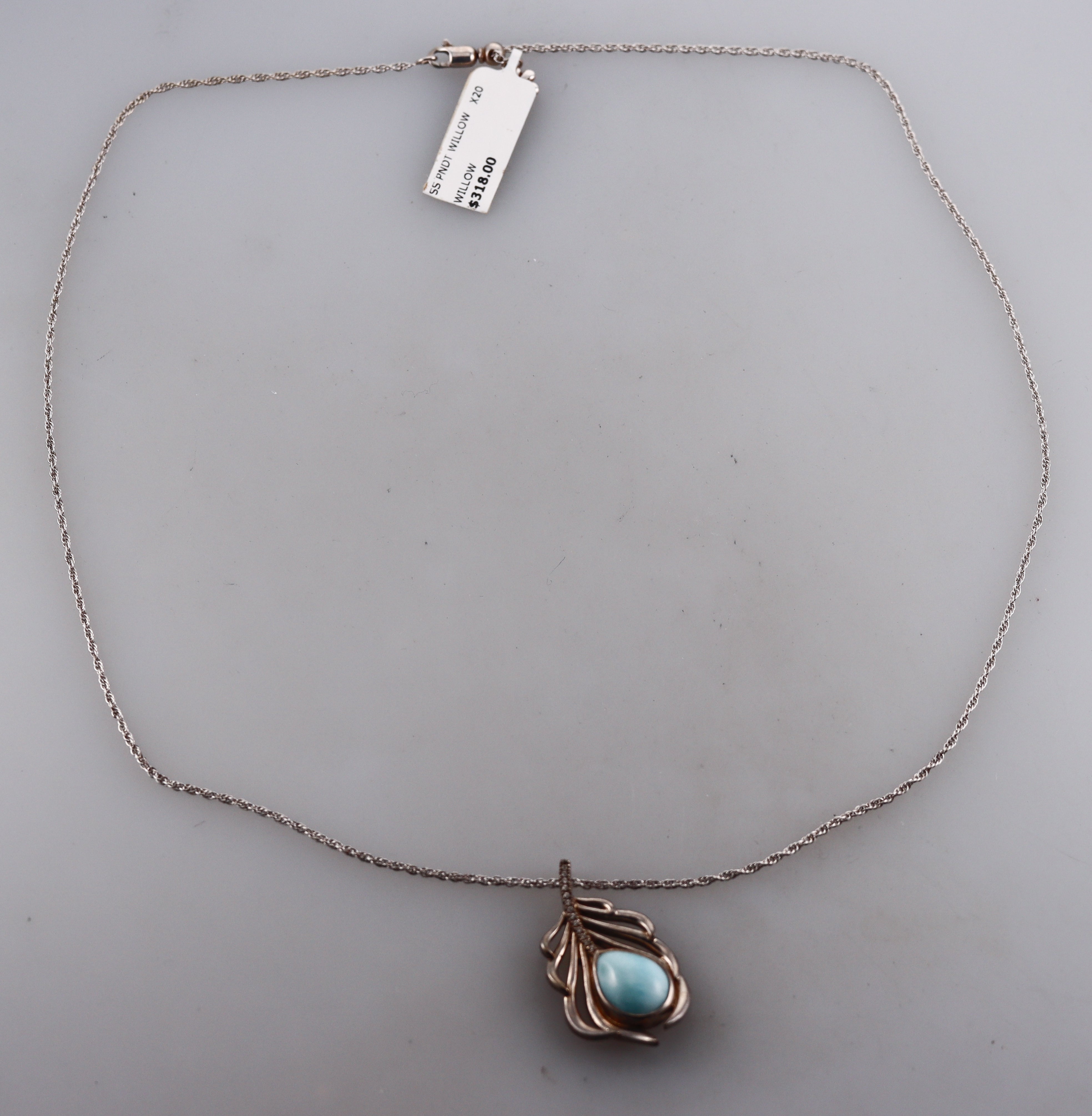 MarahLago Sterling Silver Larimar Pendant Necklace Retail $318