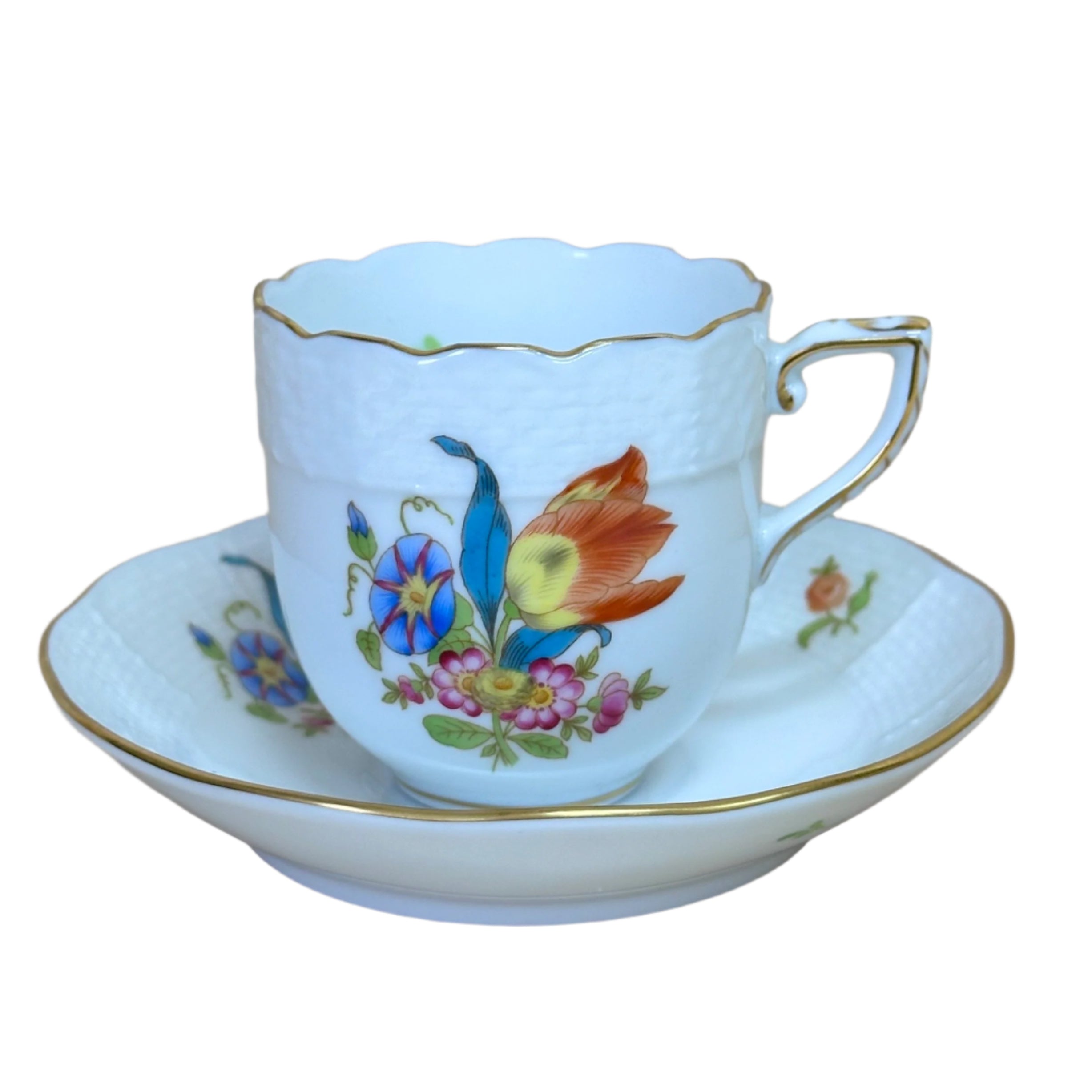 5 pc Herend Bouquet Hand Painted Porcelain Dinner Place Setting
