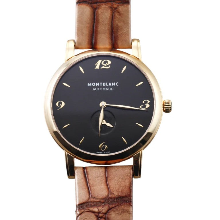 Montblanc Star Classique 18k Gold Automatic Black Dial Watch 107340