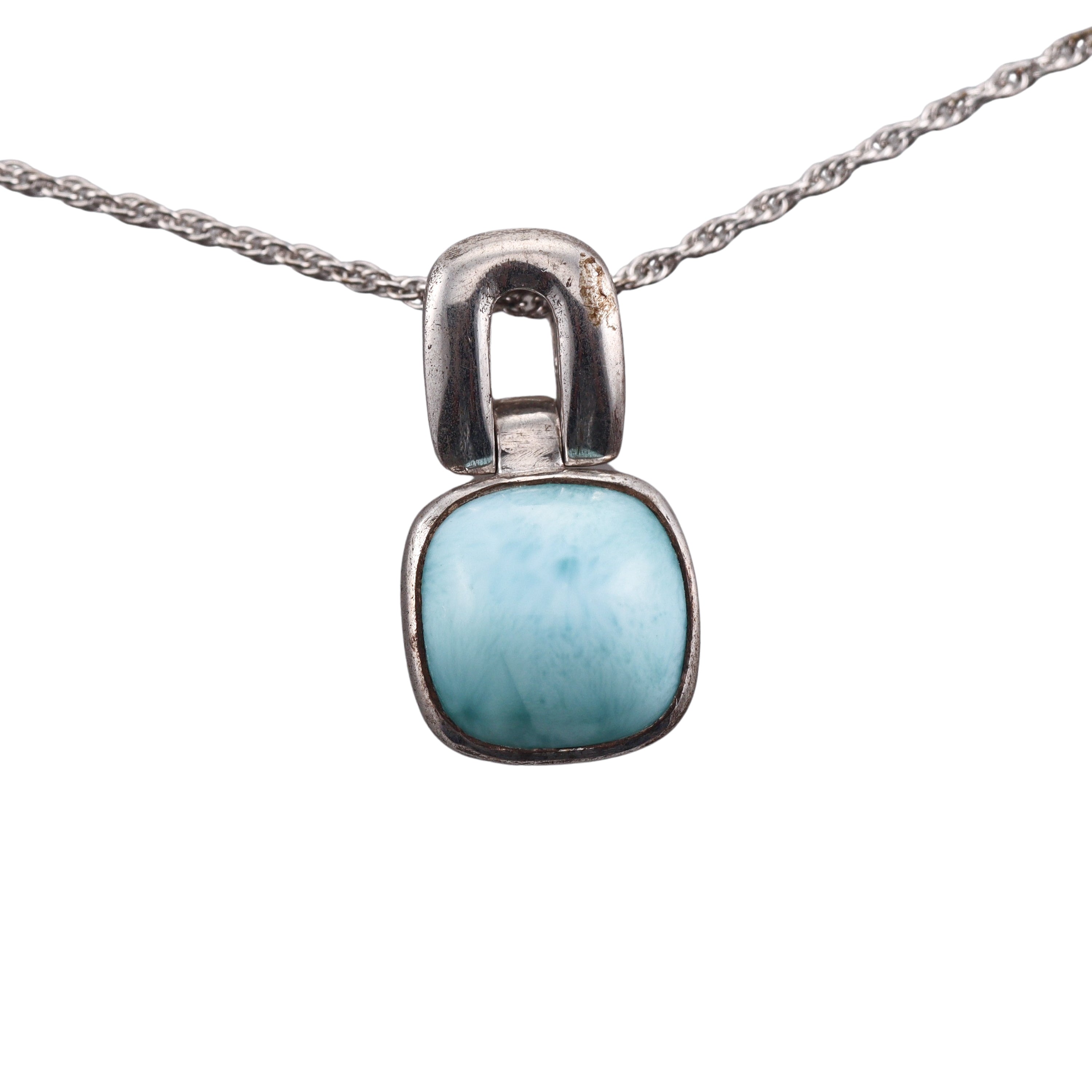 MarahLago Sterling Silver Larimar Pendant Necklace Retail $262