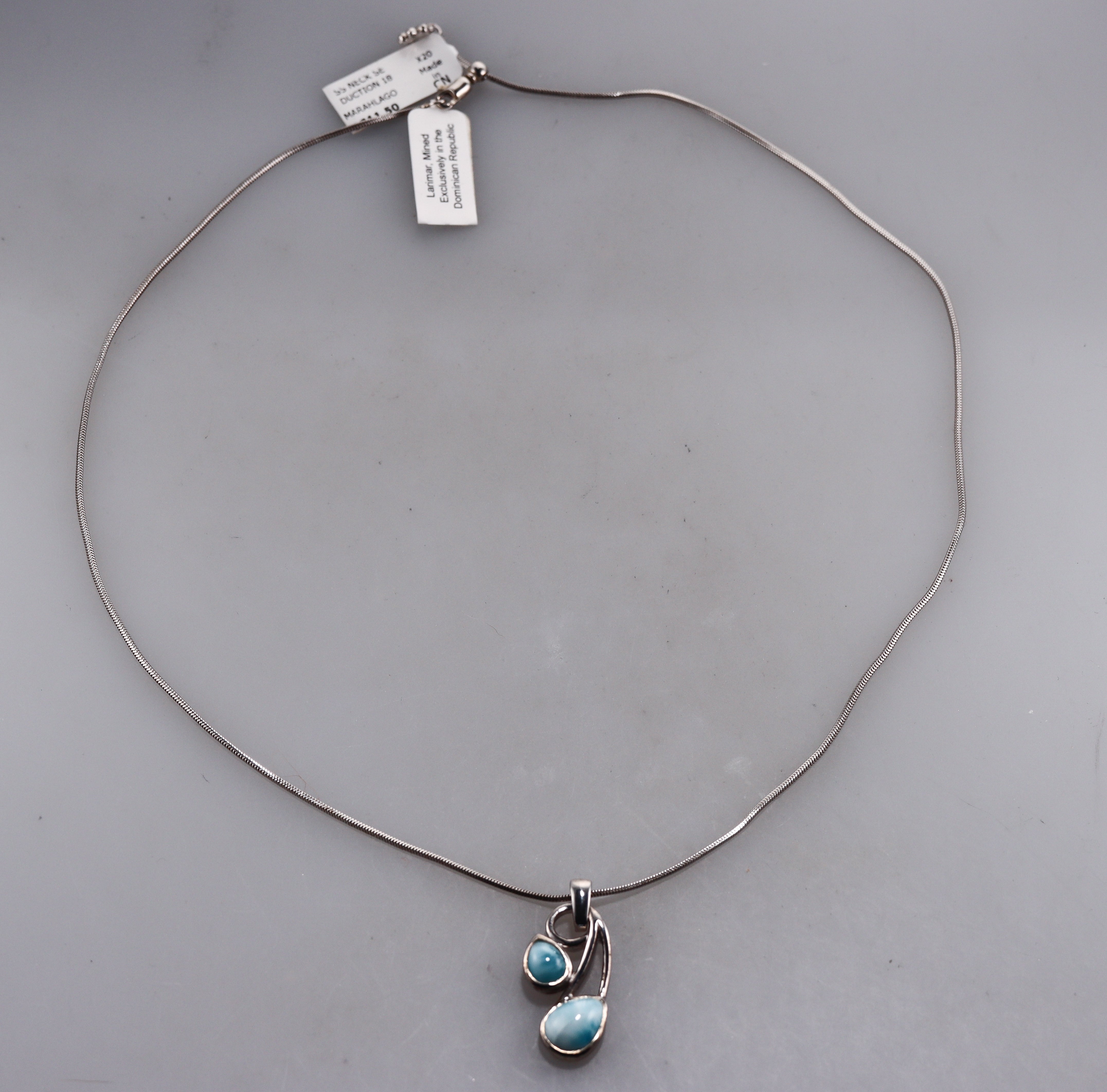 MarahLago Sterling Silver Larimar Pendant Necklace Retail $311