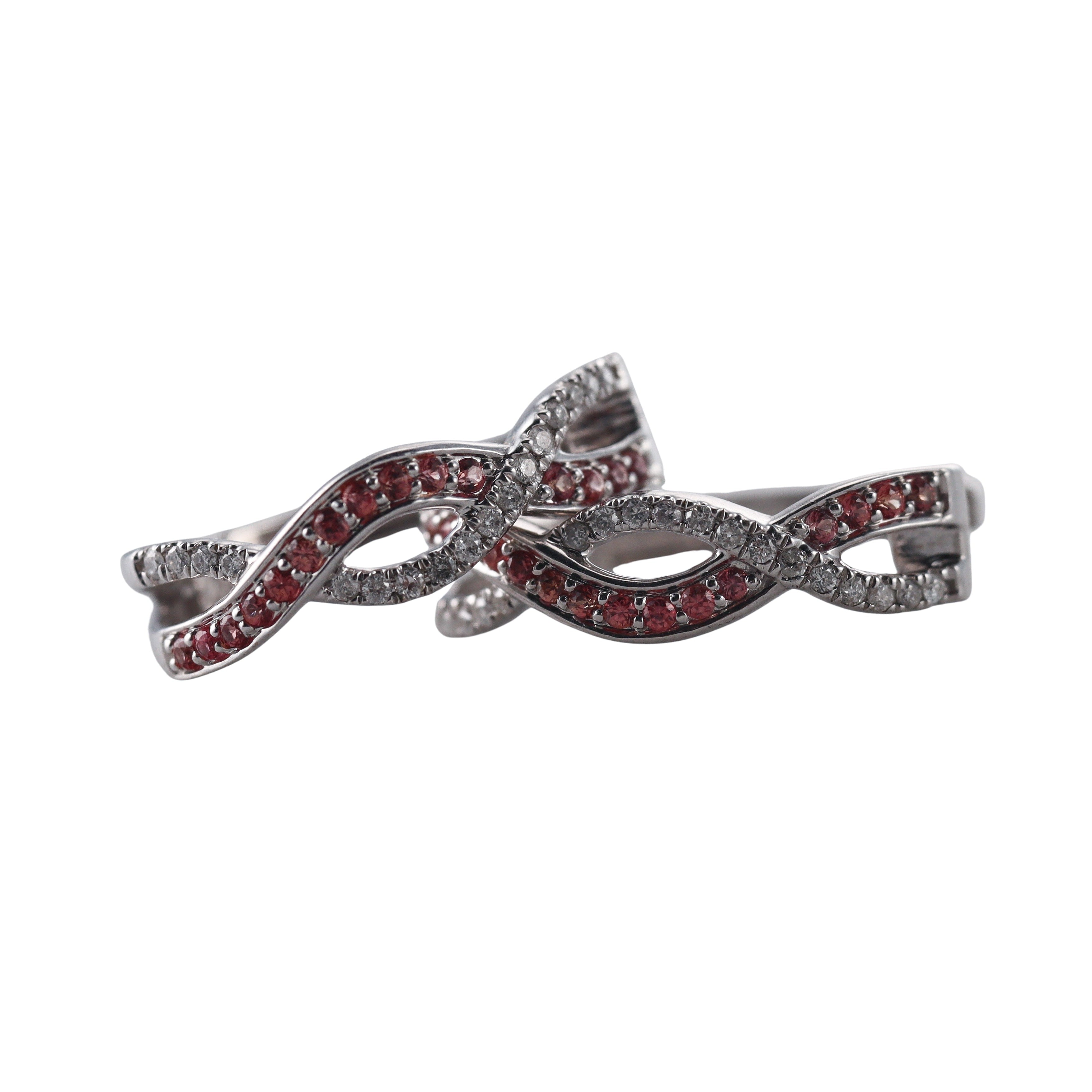 Kallati Gold Diamond Pink Sapphire Earrings