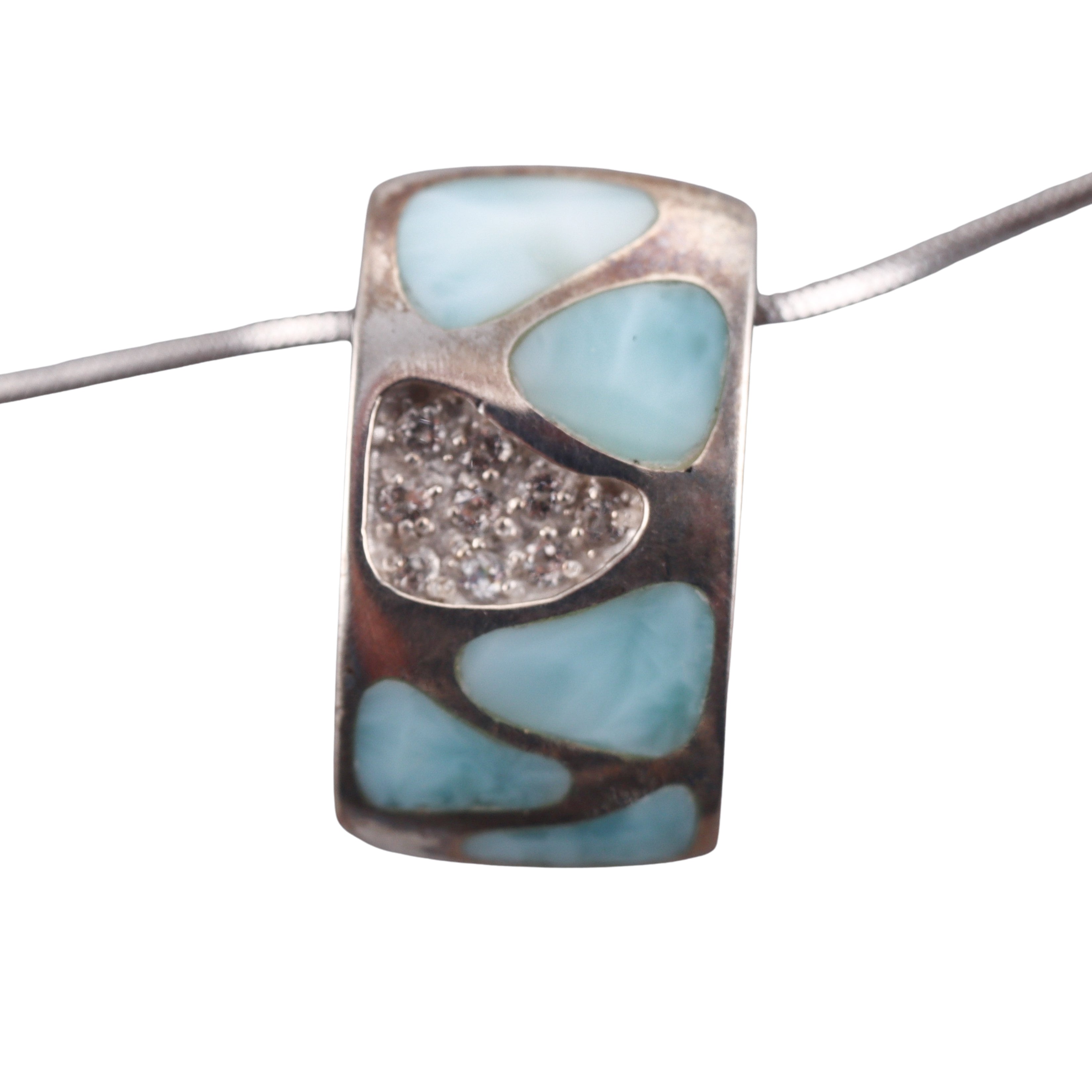 MarahLago Sterling Silver Larimar Pendant Necklace Retail $455