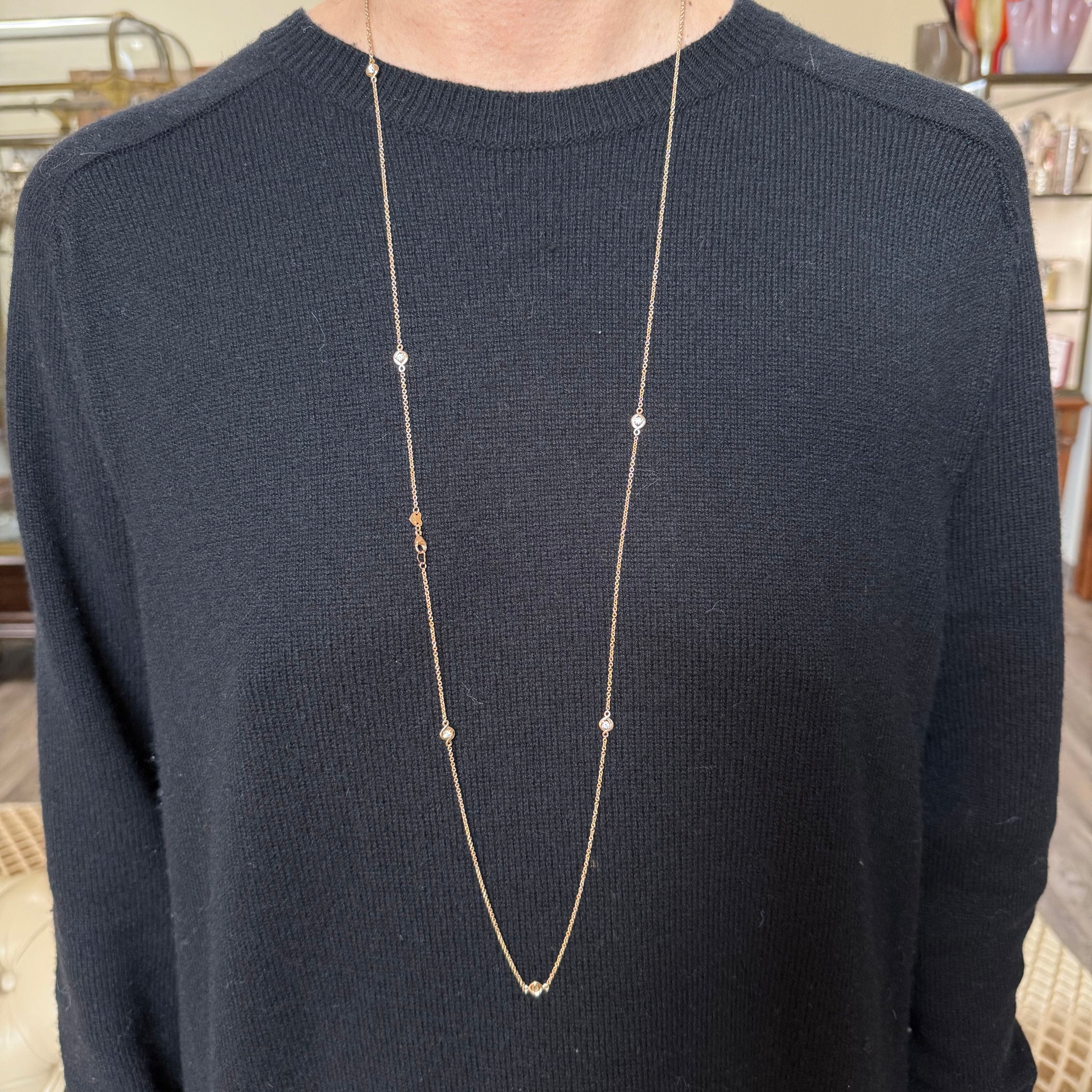 Hearts on Fire 18k Rose Gold Diamond Optima Station Necklace