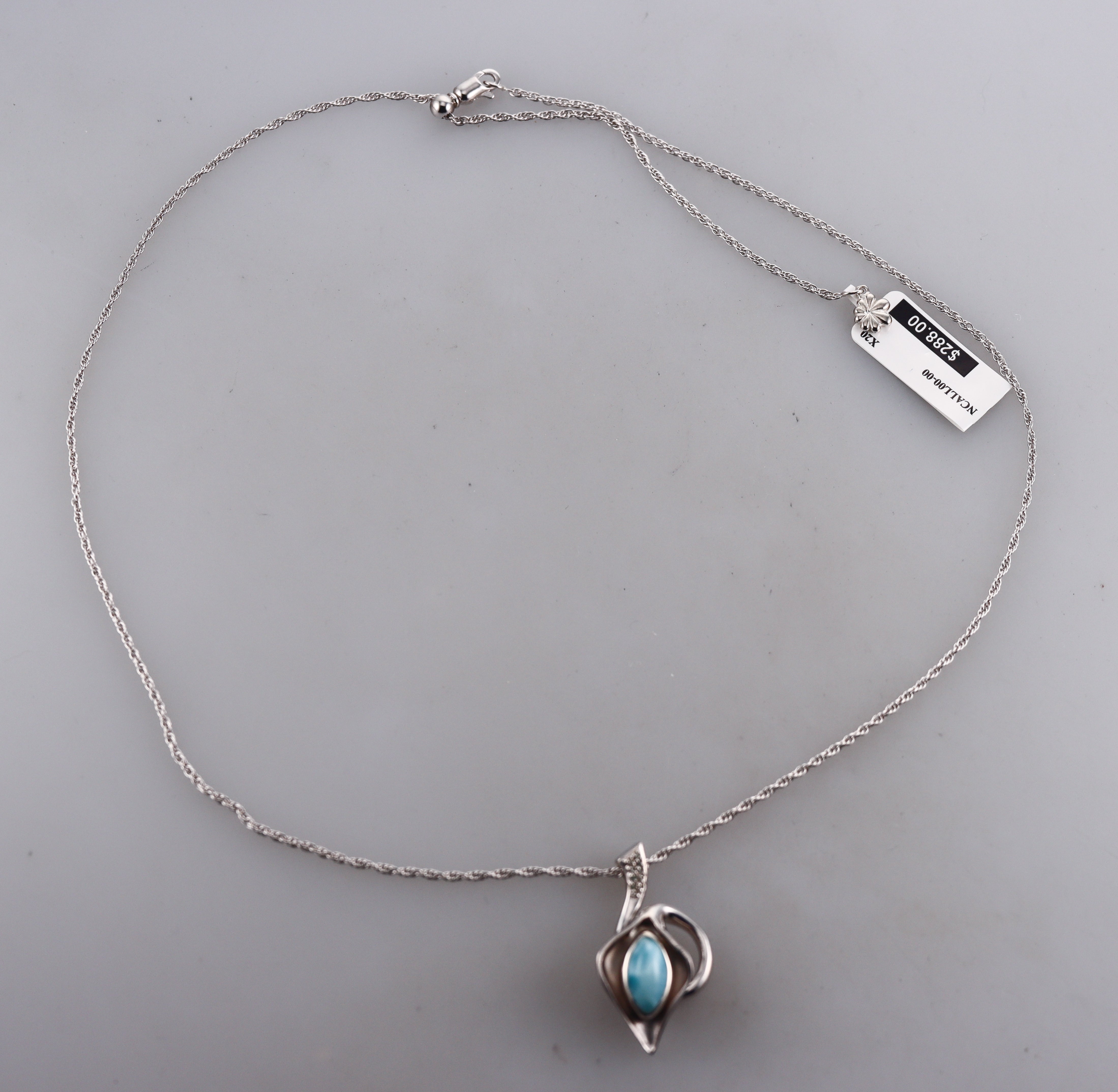 MarahLago Sterling Silver Larimar Pendant Necklace Retail $288