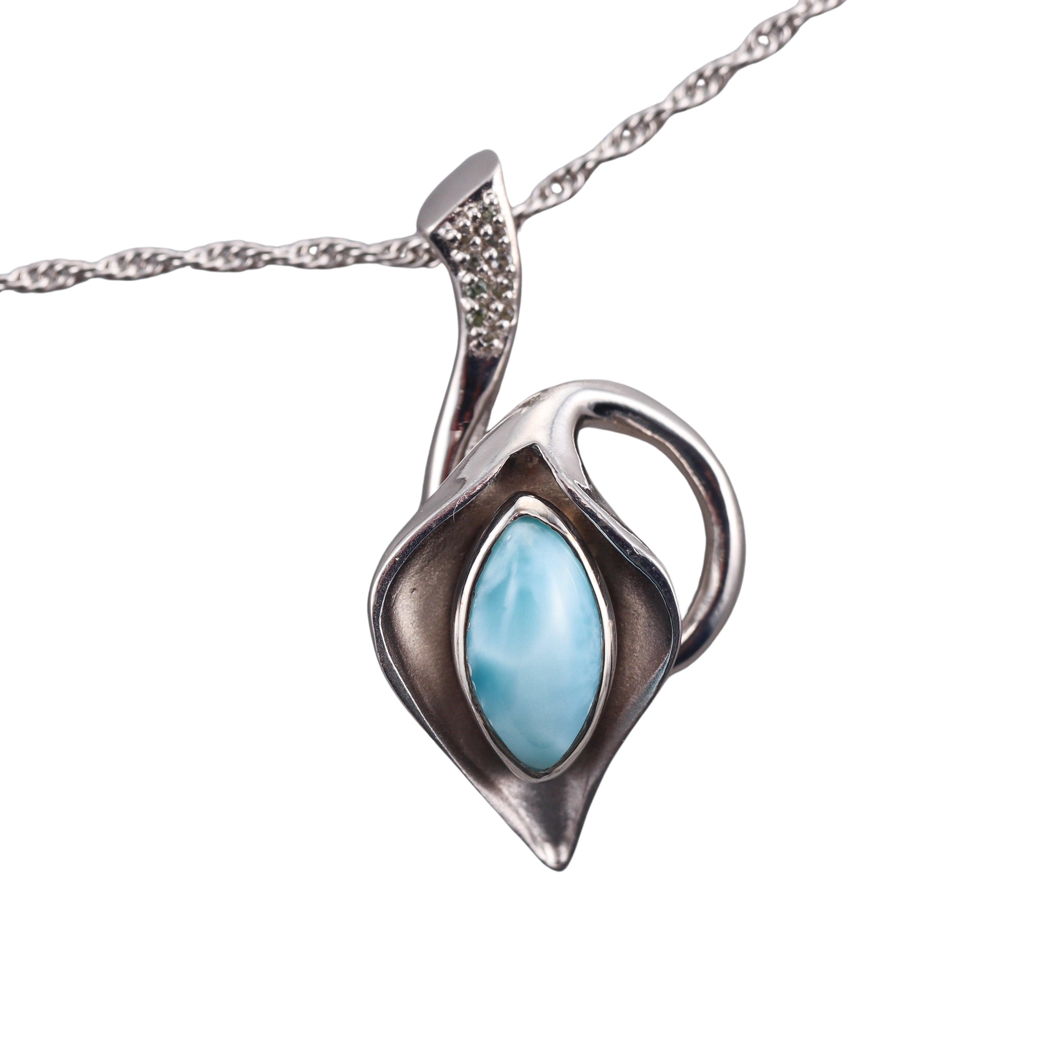 MarahLago Sterling Silver Larimar Pendant Necklace Retail $288