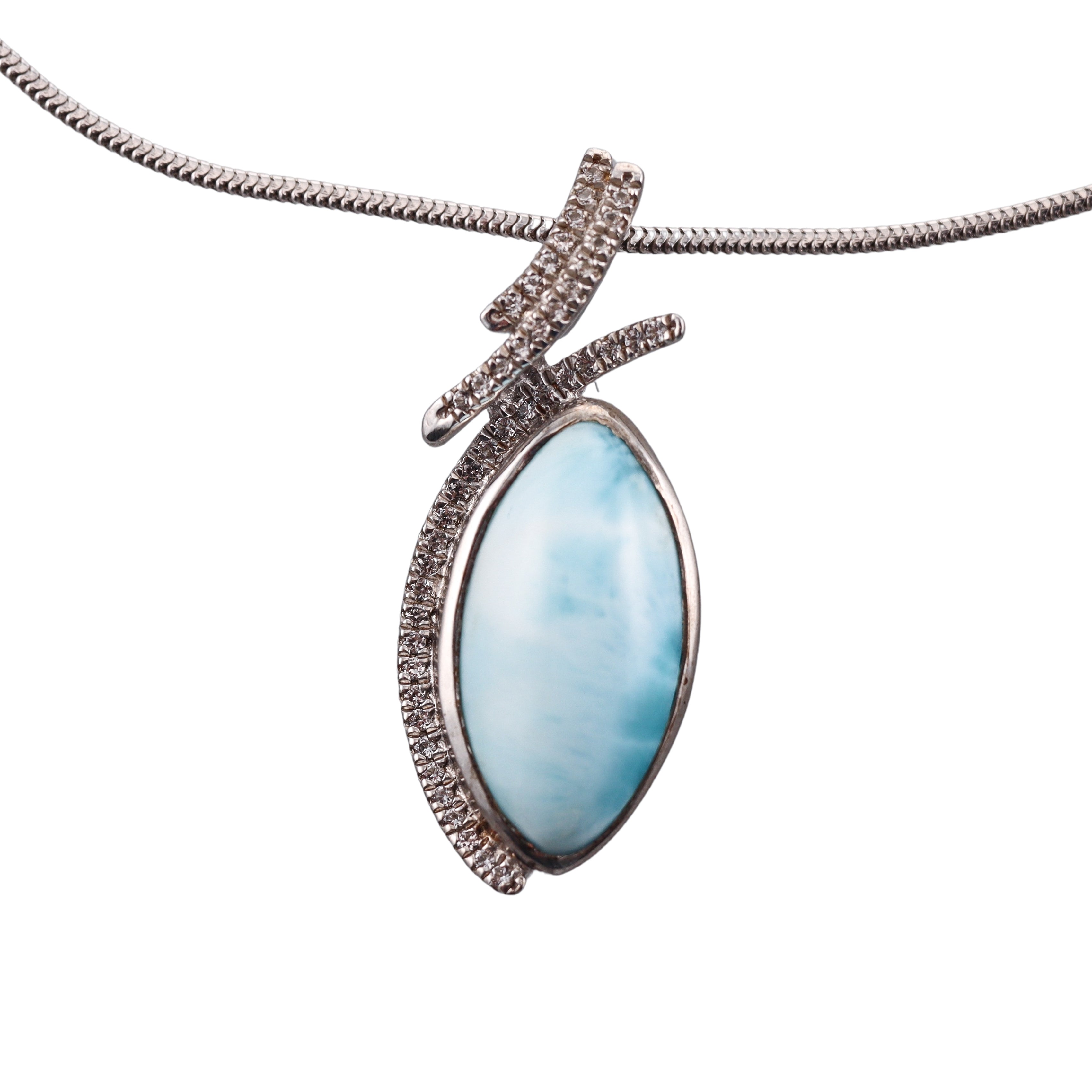 MarahLago Sterling Silver Larimar Pendant Necklace Retail $360