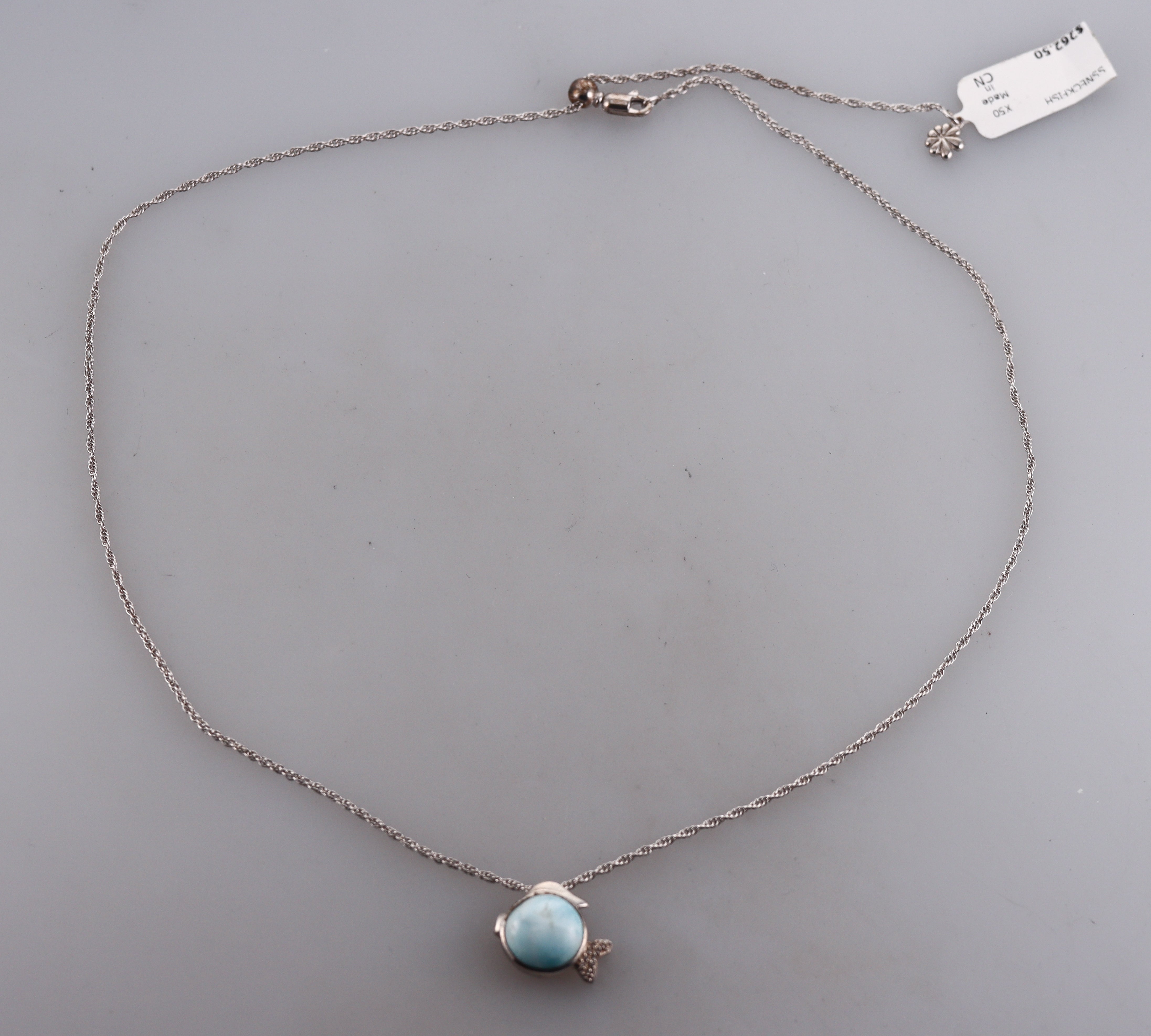 MarahLago Sterling Silver Larimar Pendant Necklace Retail $262