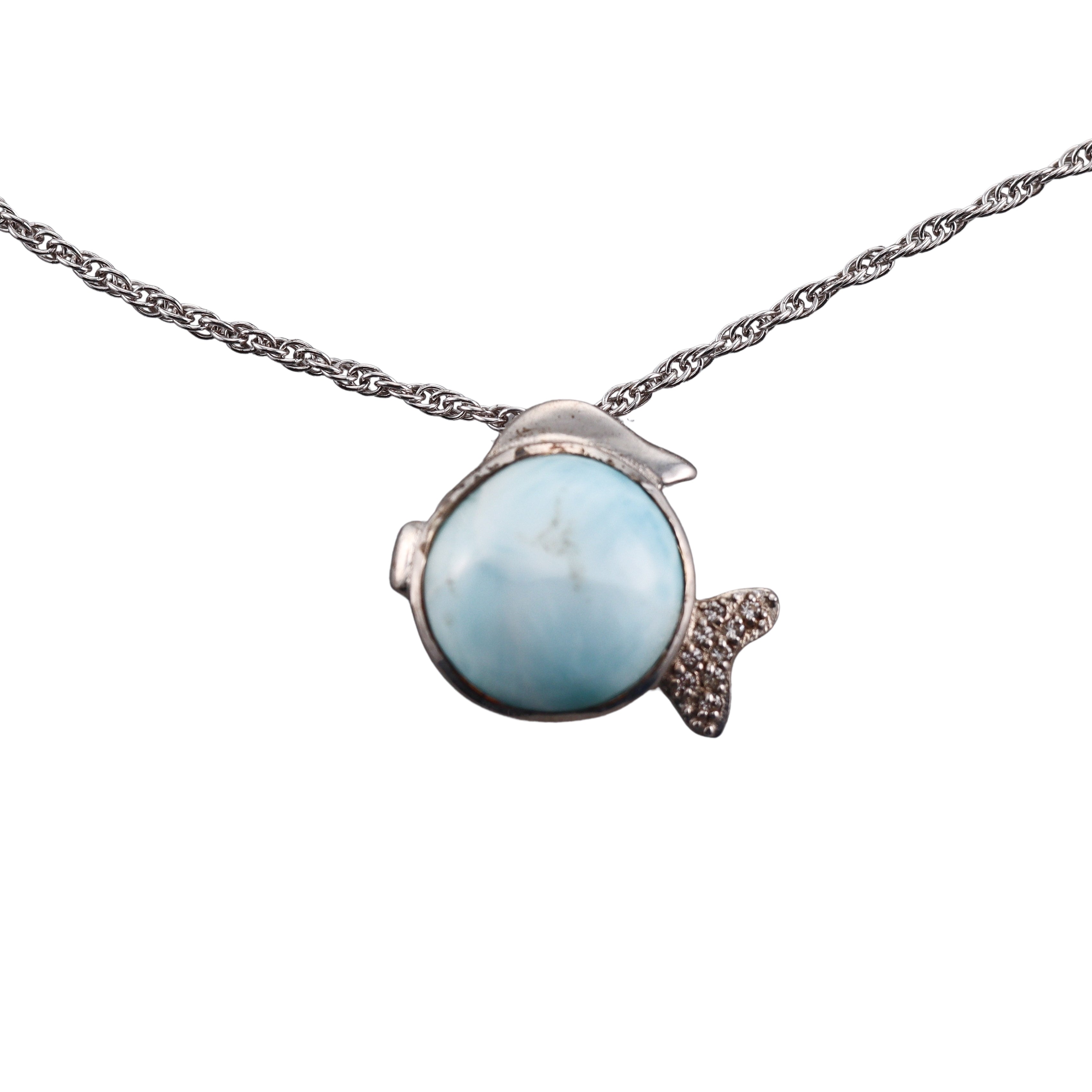 MarahLago Sterling Silver Larimar Pendant Necklace Retail $262