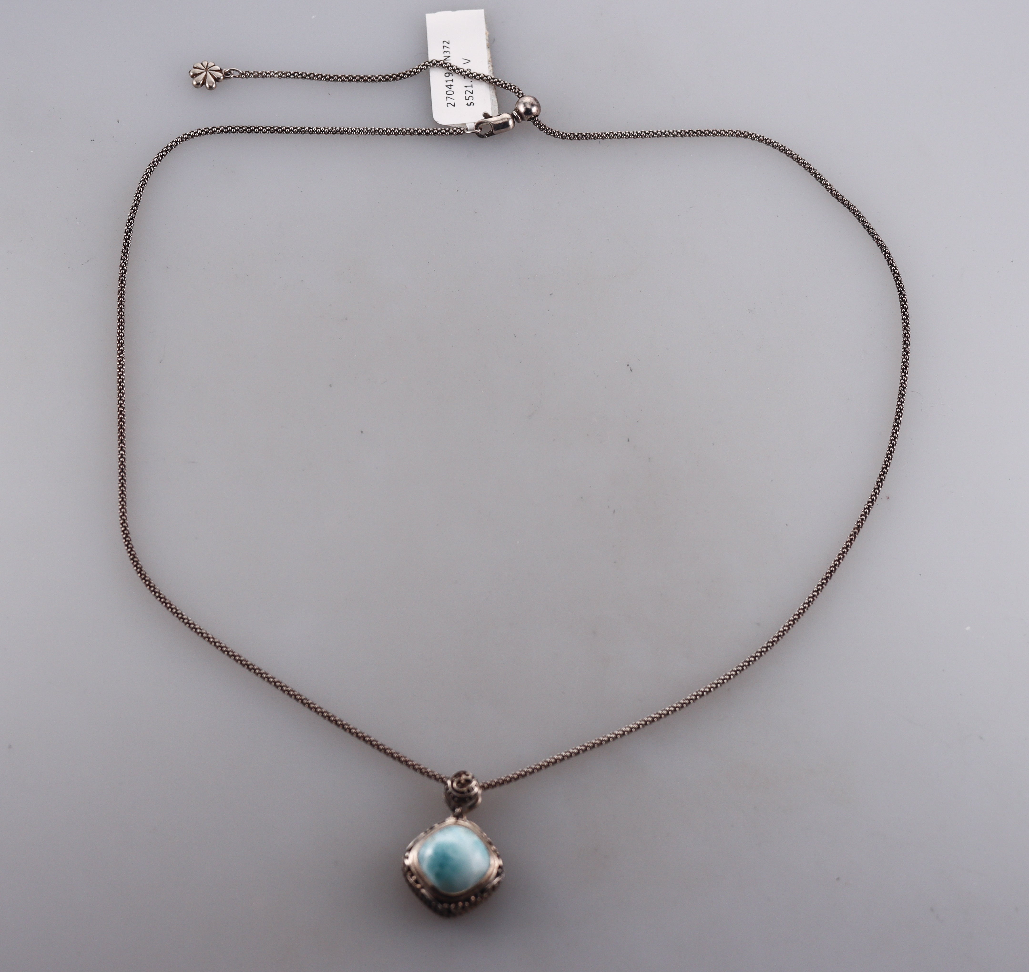 MarahLago Sterling Silver Larimar Pendant Necklace Retail $465