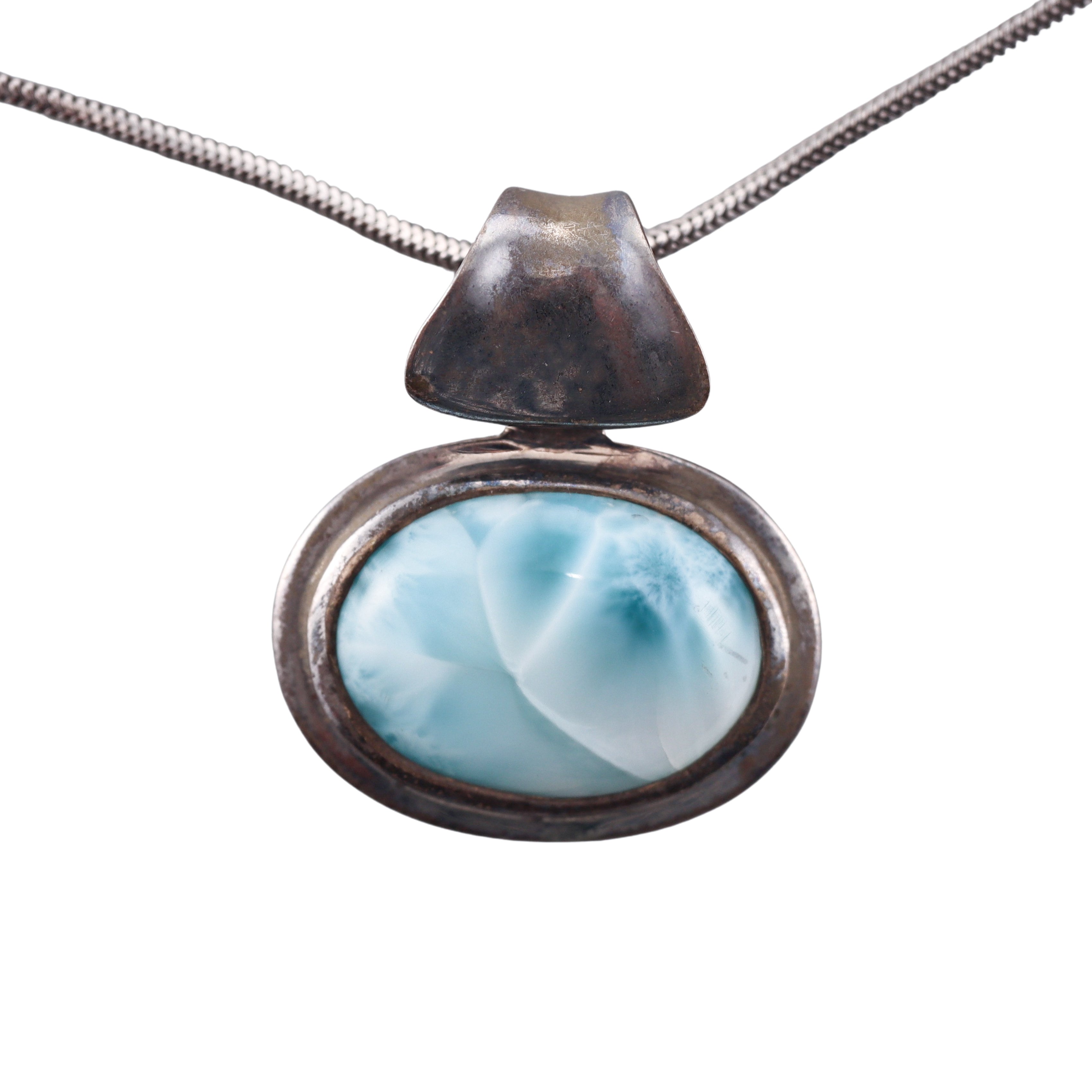 MarahLago Sterling Silver Larimar Pendant Necklace Retail $350