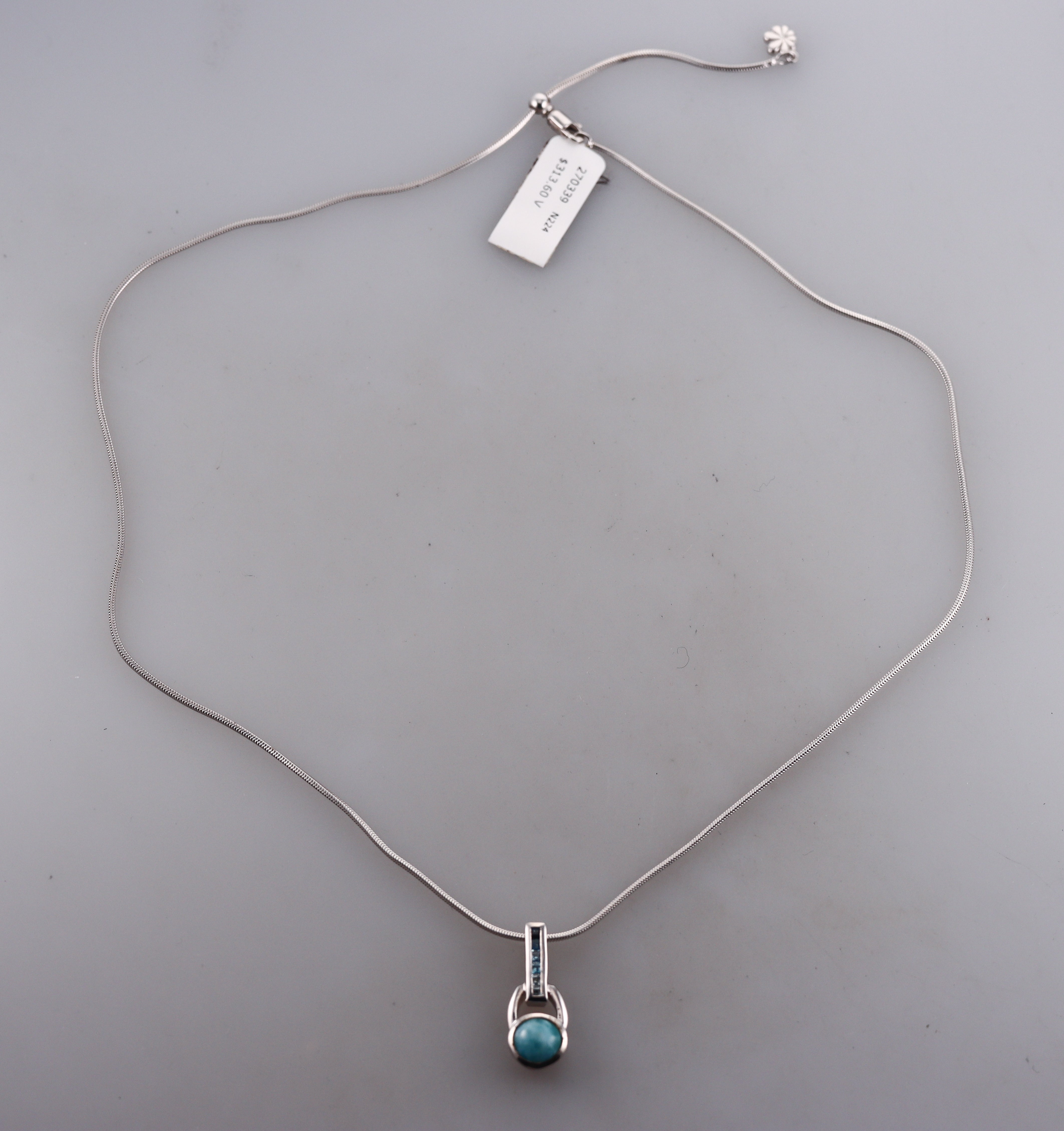 MarahLago Sterling Silver Larimar Pendant Necklace Retail $280