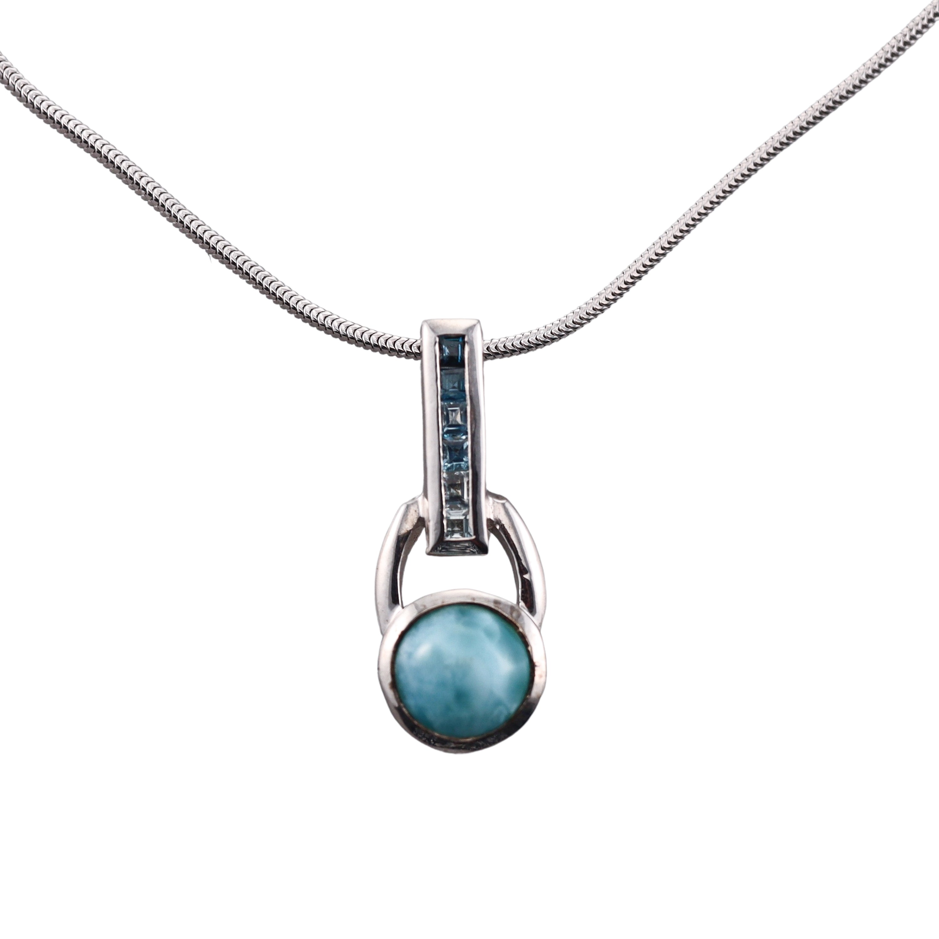 MarahLago Sterling Silver Larimar Pendant Necklace Retail $280