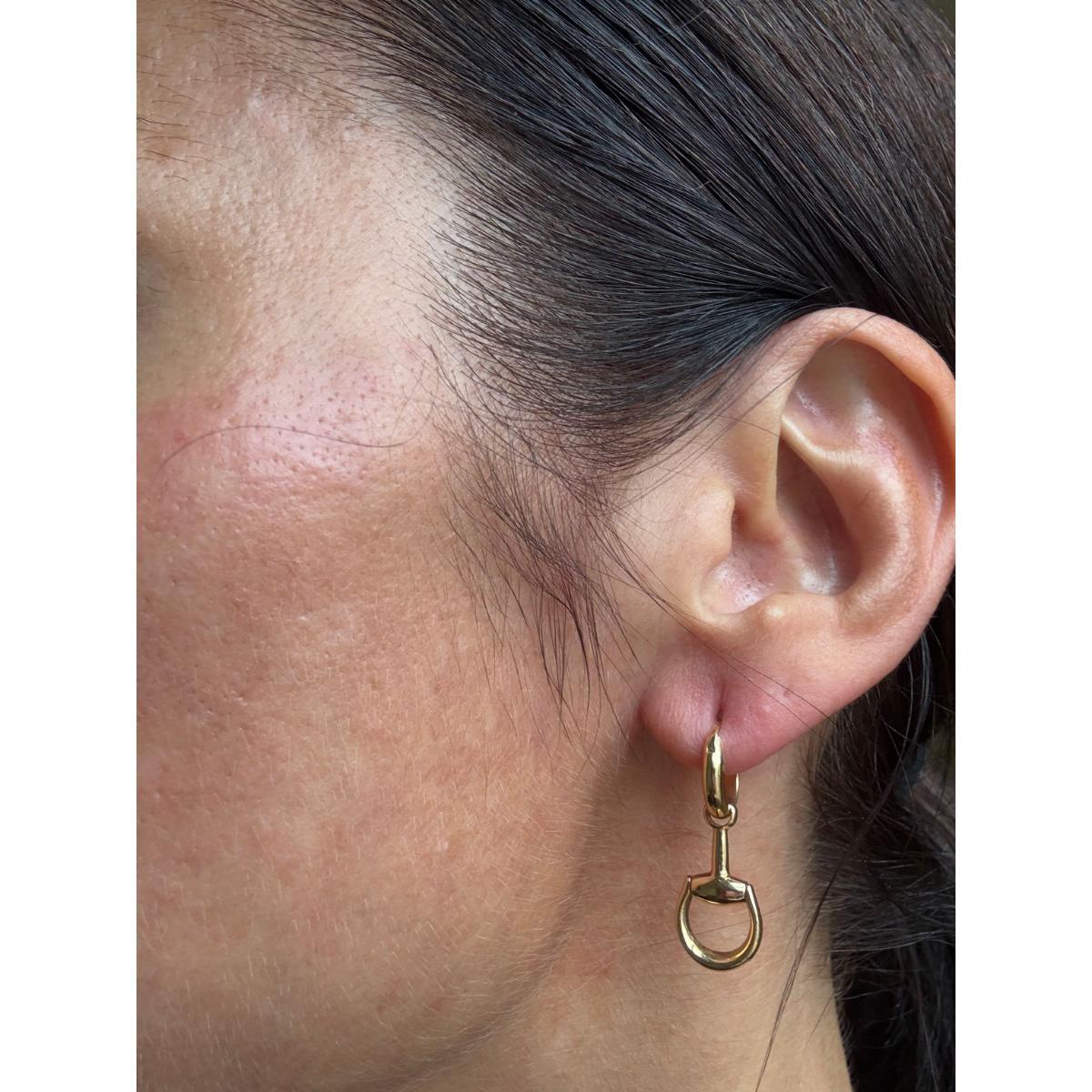 Gucci Horsebit 18K Gold Drop Earrings
