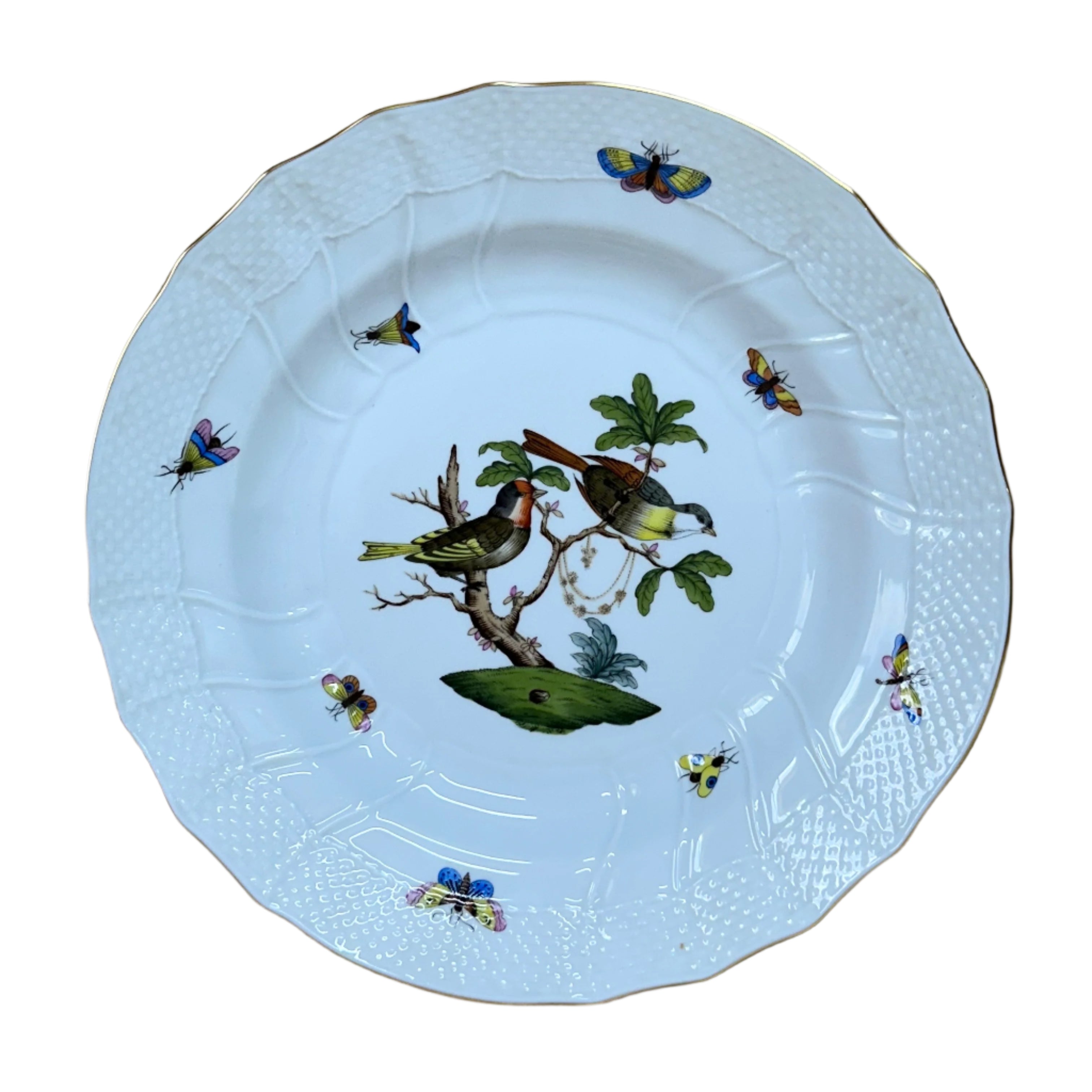 Herend Porcelain Rothschild Bird Dinner Plate 1525-0-00/RO-6