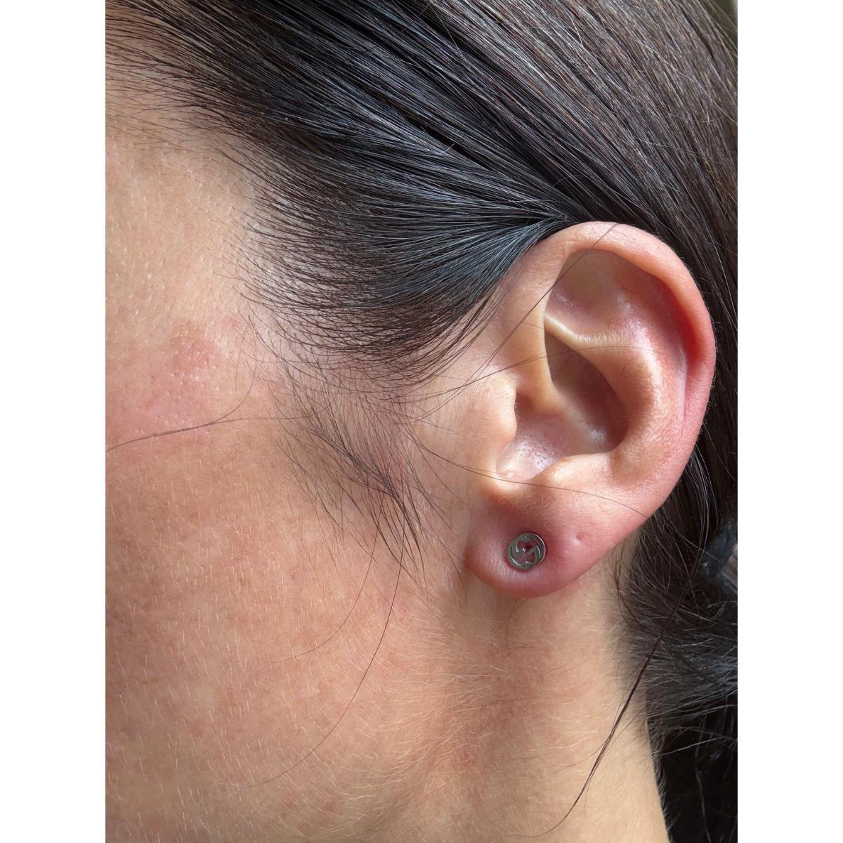 Gucci Interlocking G Motif 18K Gold Stud Earrings