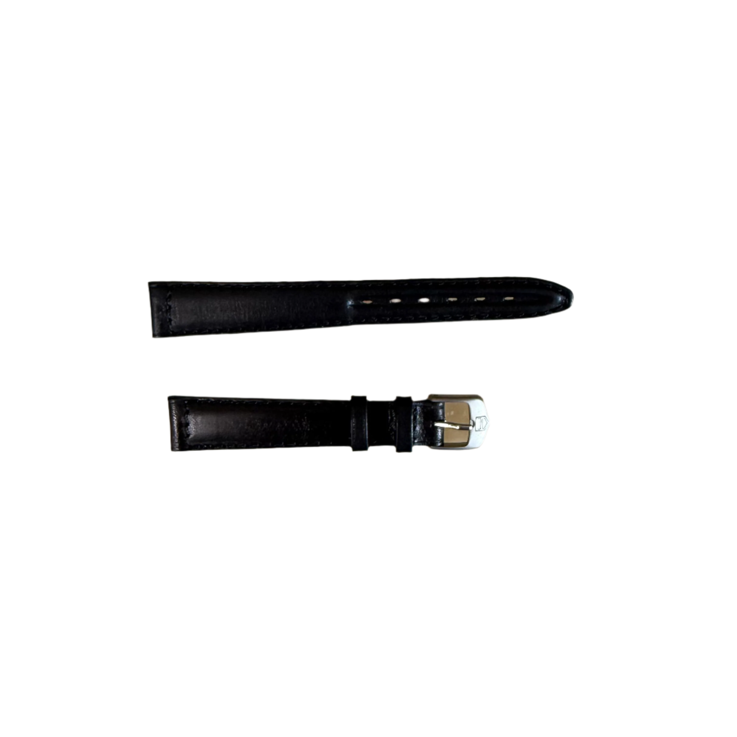 Authentic TAGHeuer Black Leather Watch Strap Band 14mm with Buckle