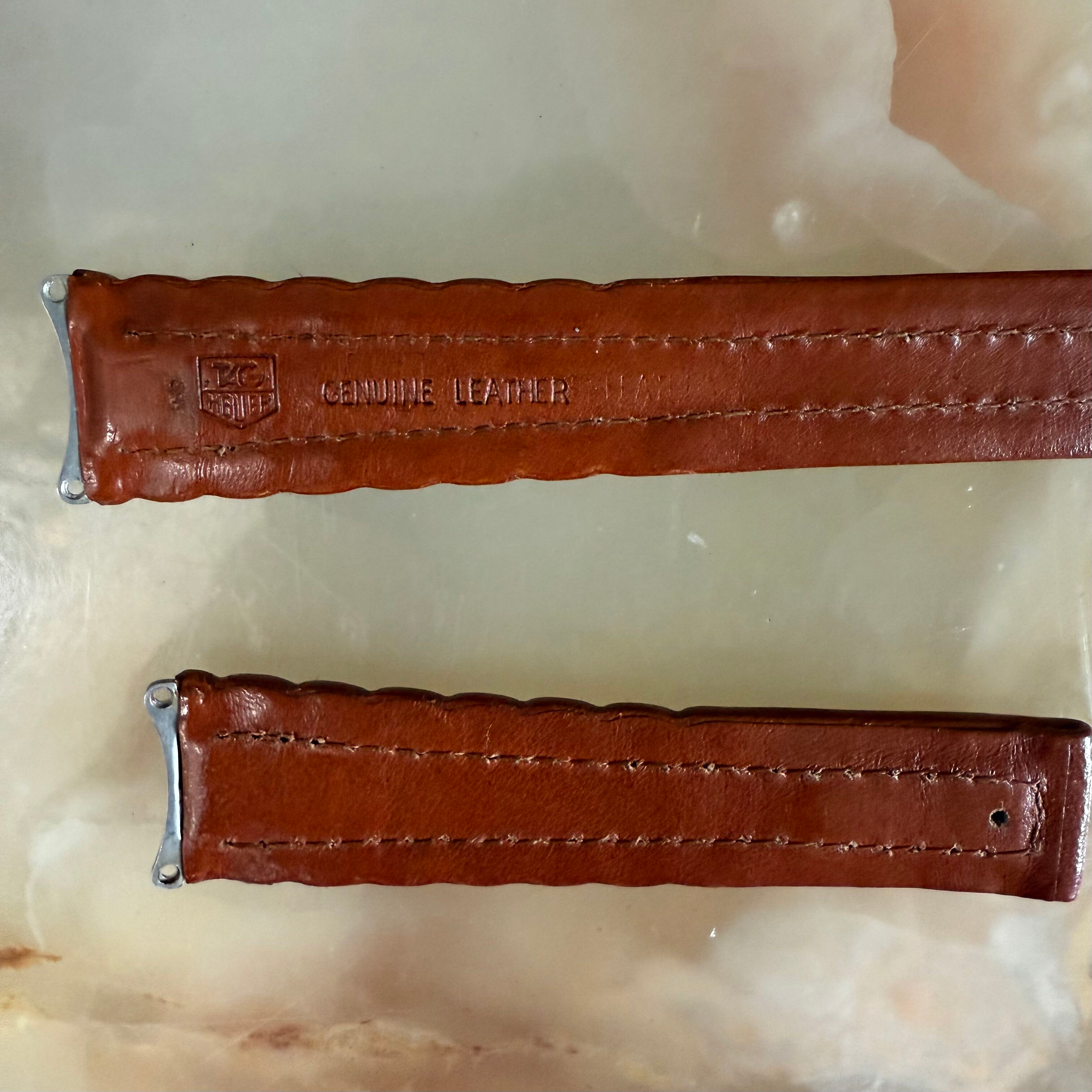 Authentic TAG Heuer 6000 Brown Leather Watch Strap Band 19mm FC6055