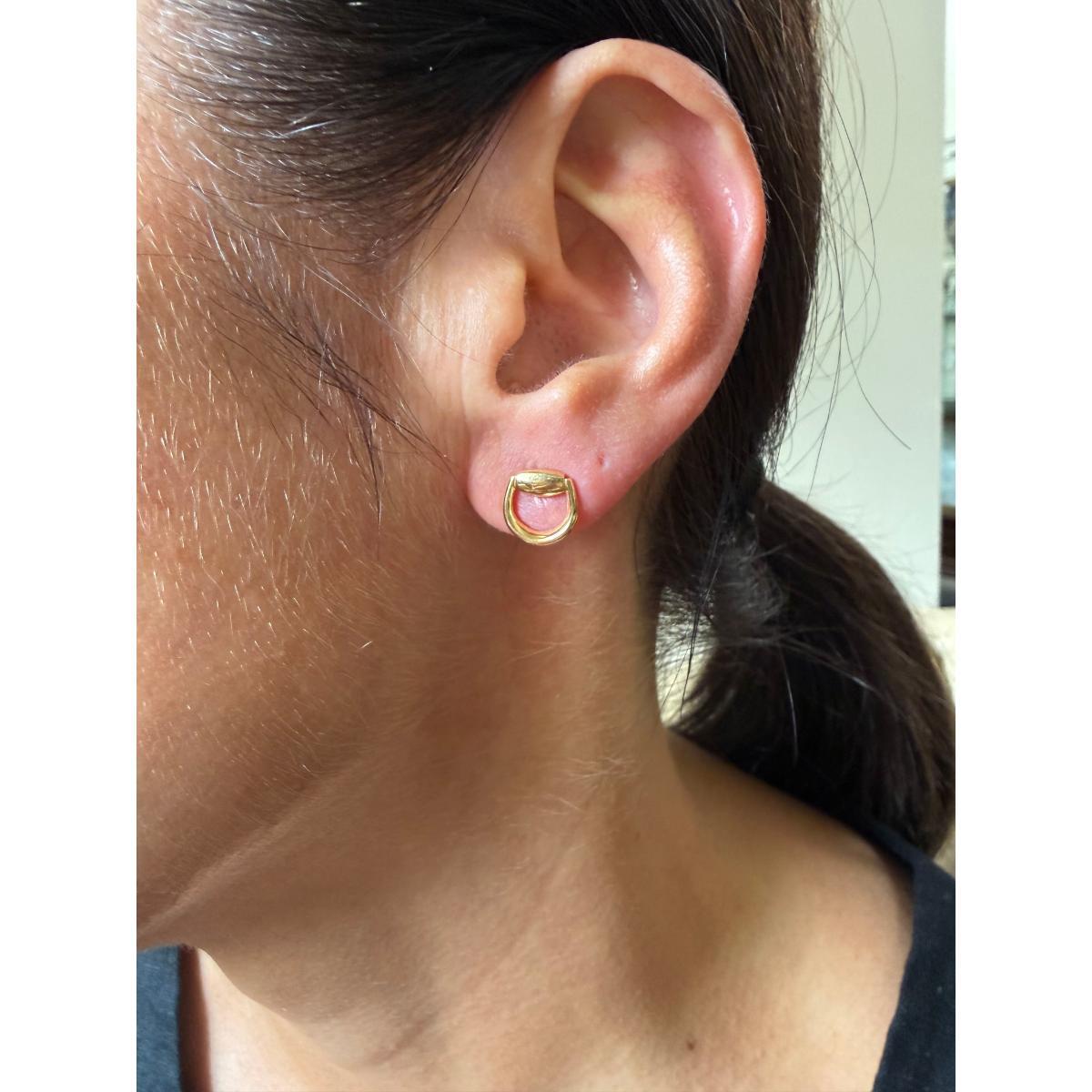 Gucci Horsebit 18K Gold Stud Earrings