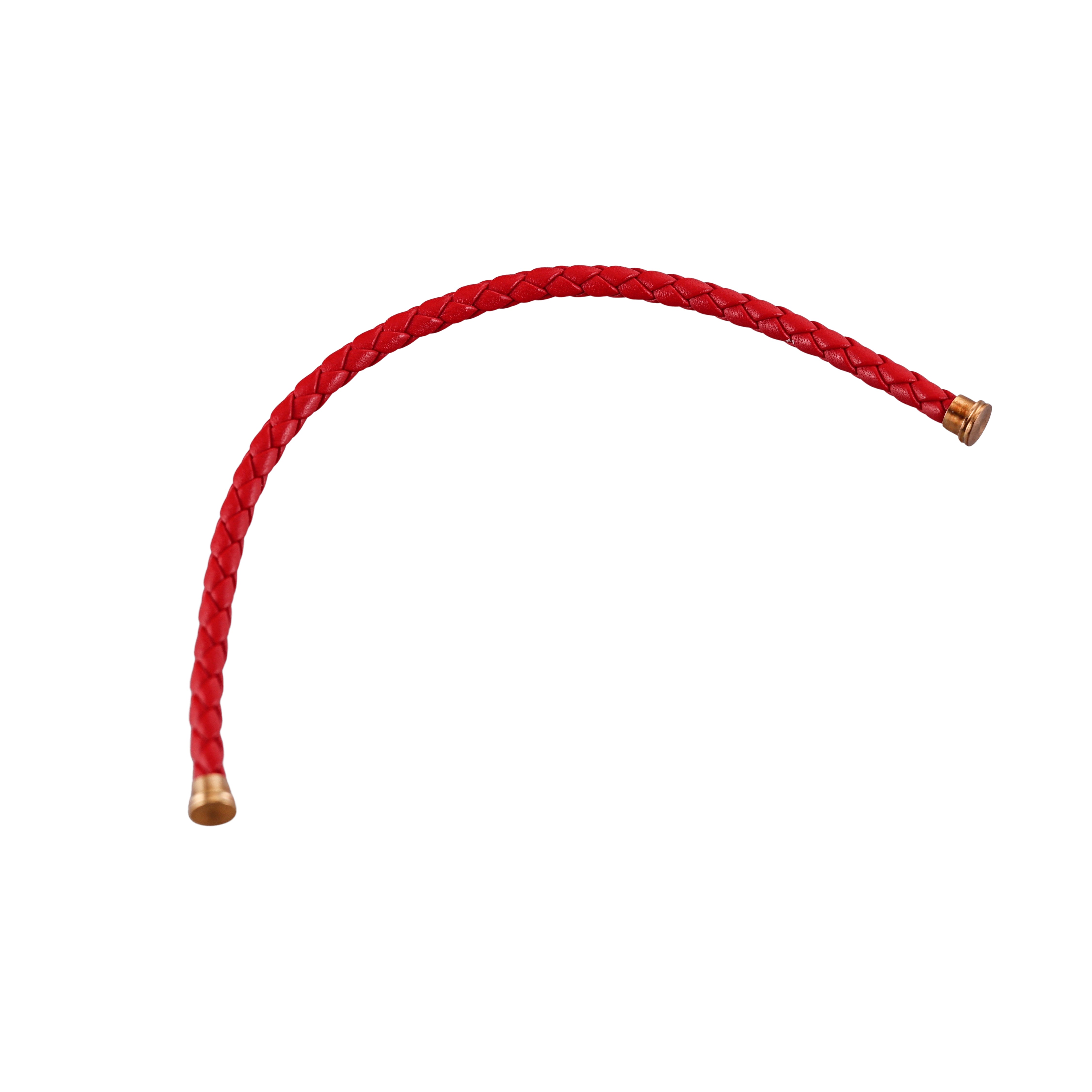 Fred Force 10 Bracelet Red Leather Cable Medium QA-1750