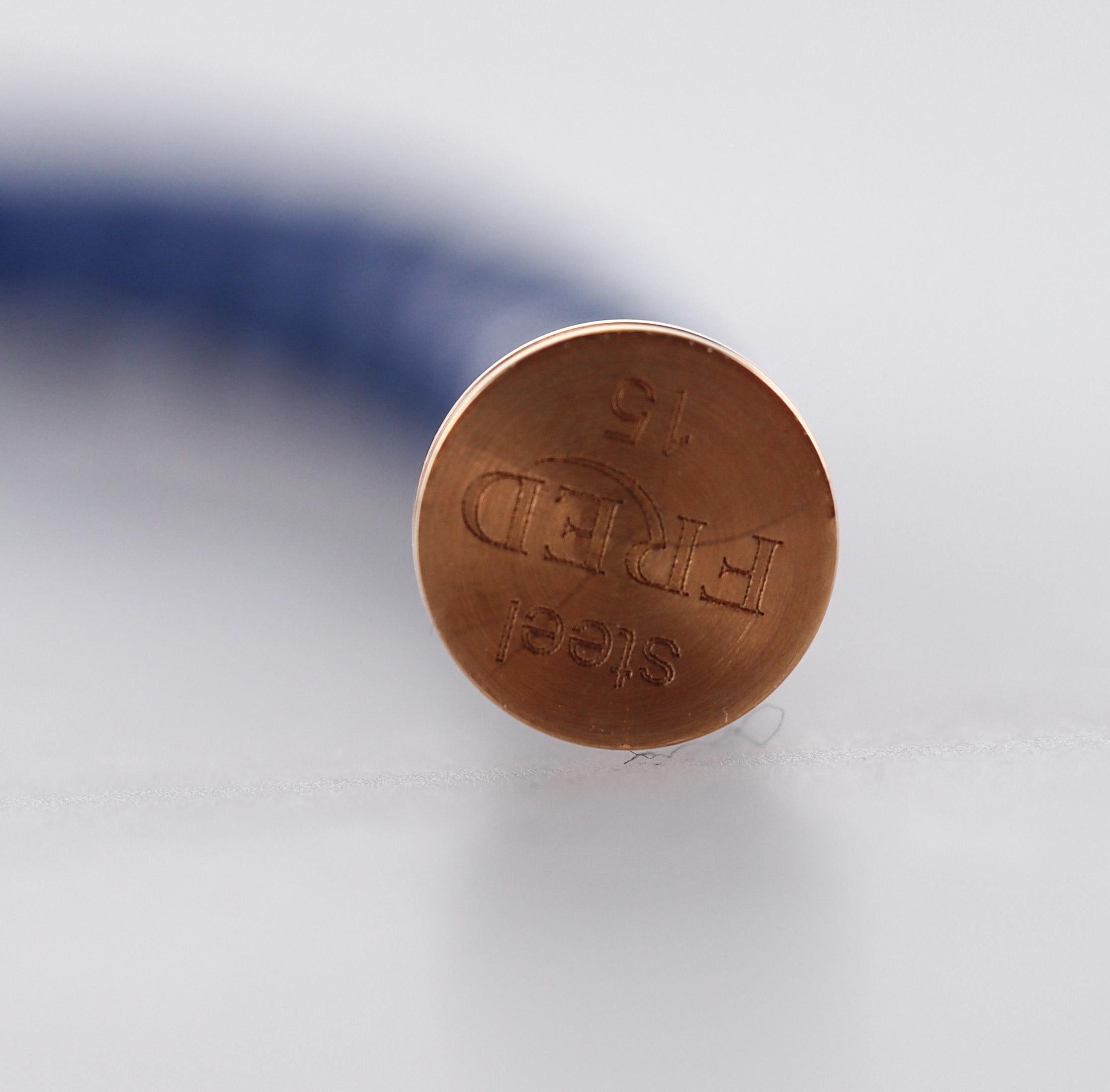 Fred Force 10 Bracelet Dark Blue Leather Cable Large QA-1751