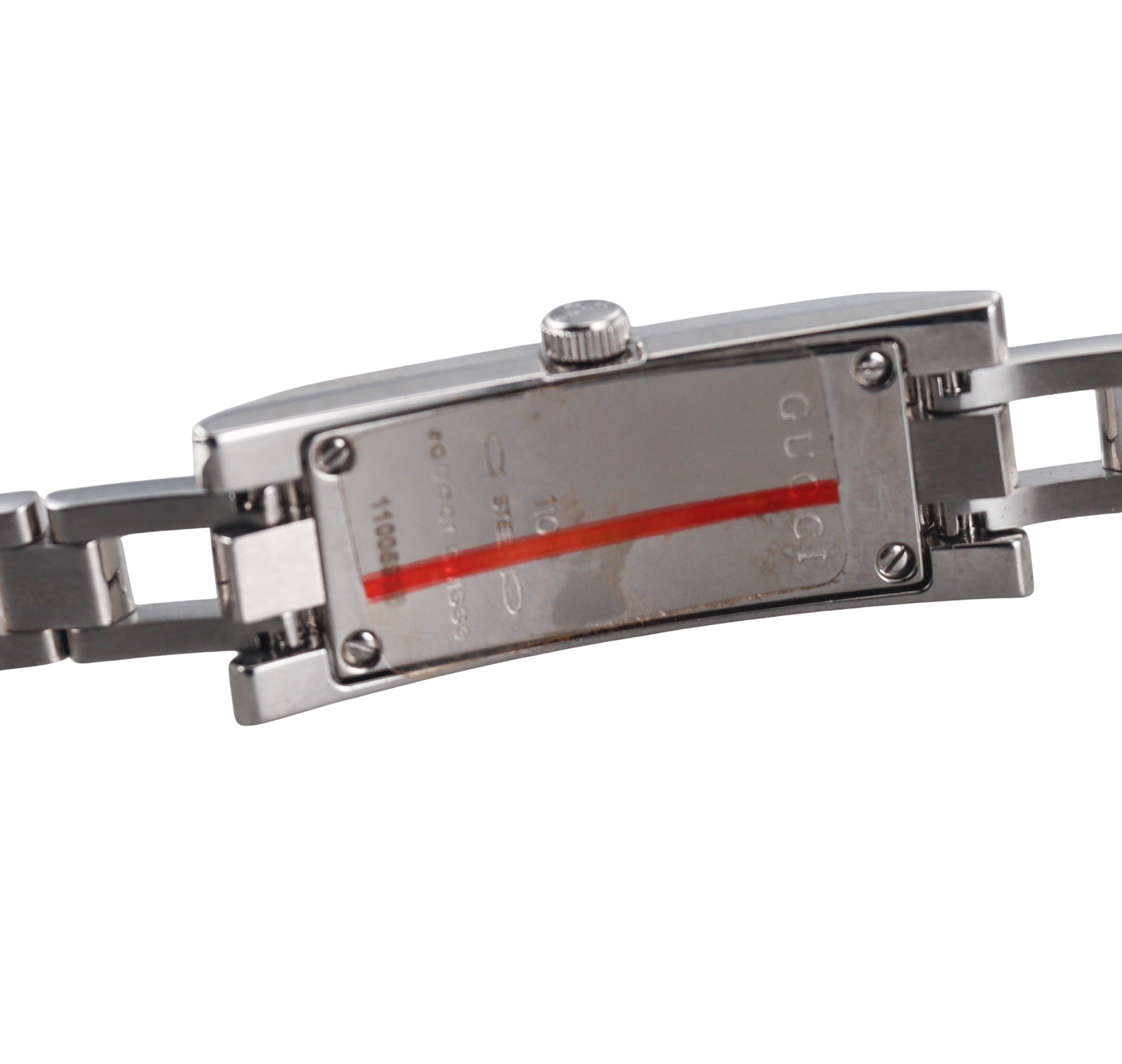 Gucci 110 G-Link Steel Diamond Ladies Watch YA110513