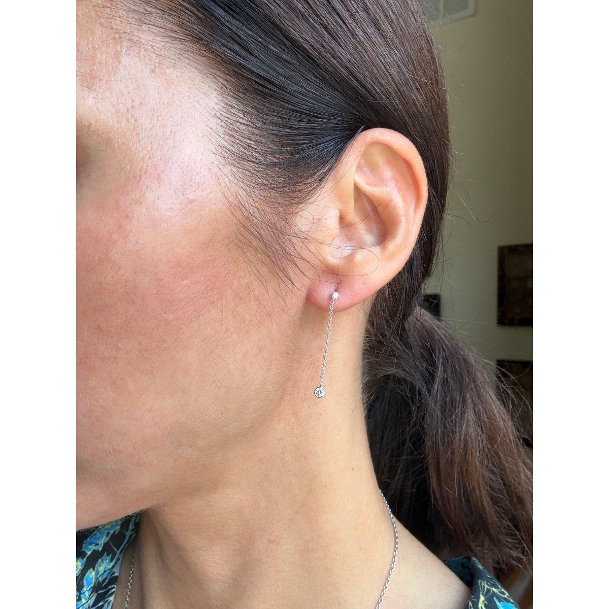 Memoire 18k Gold Diamond Cascade Chain Drop Earrings