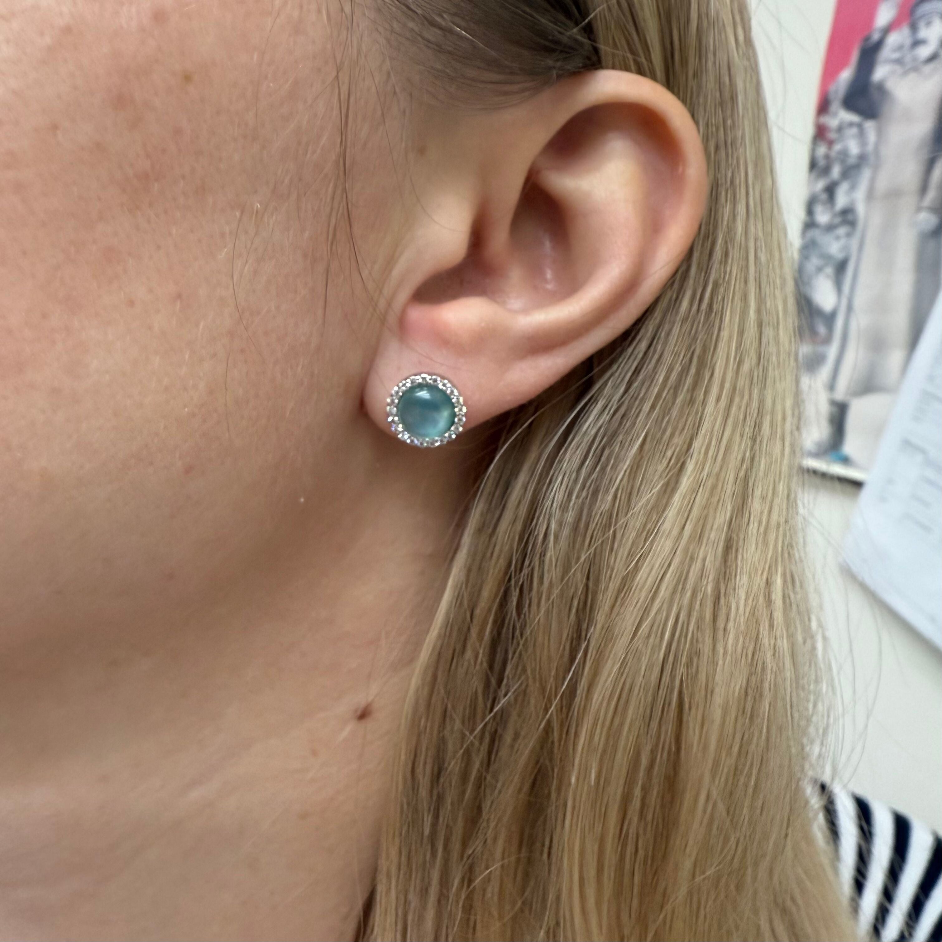 Roberto Coin 18k White Gold Chrysoprase Diamond Earrings