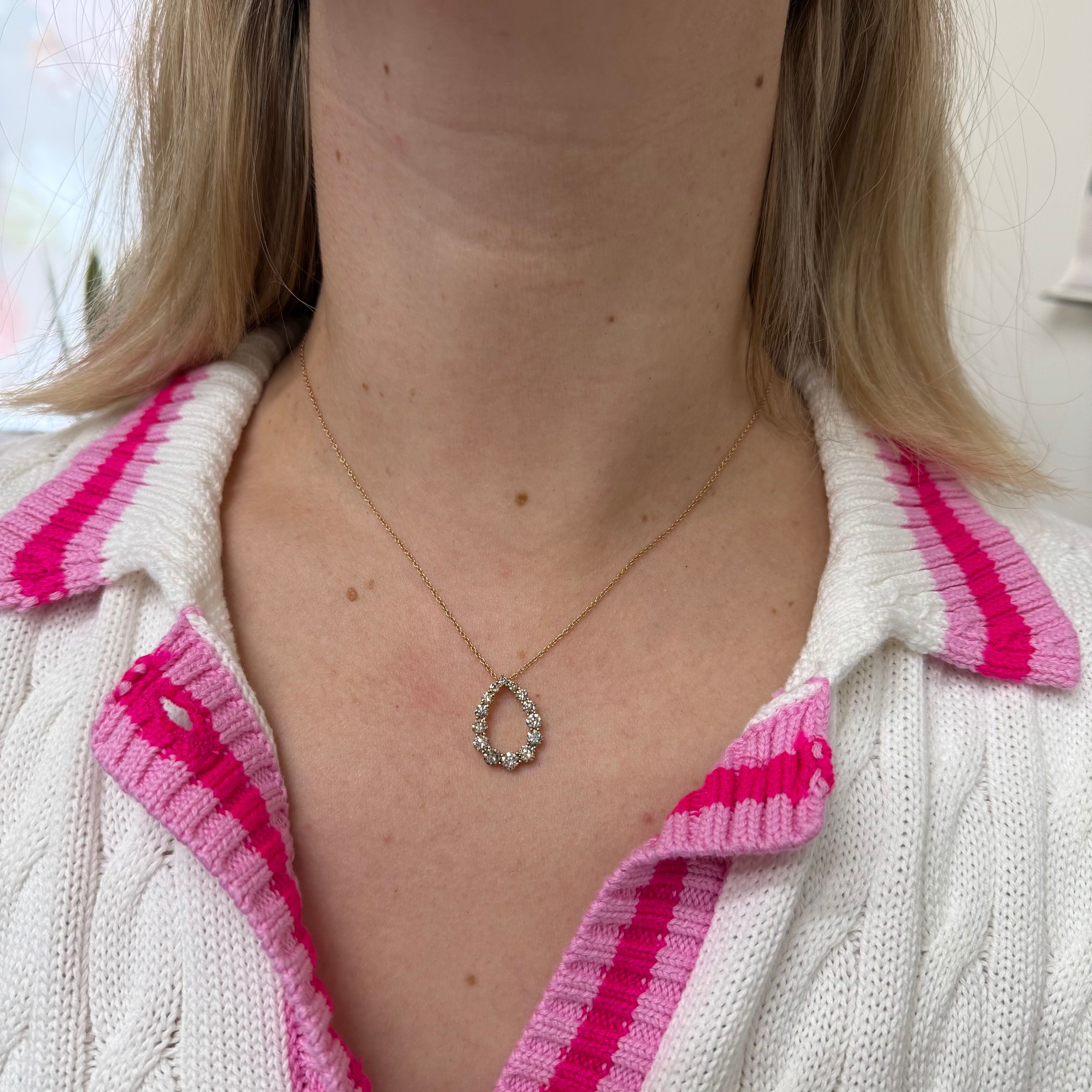 Bucherer Gold 2.08ctw Fancy Diamond Pendant Necklace