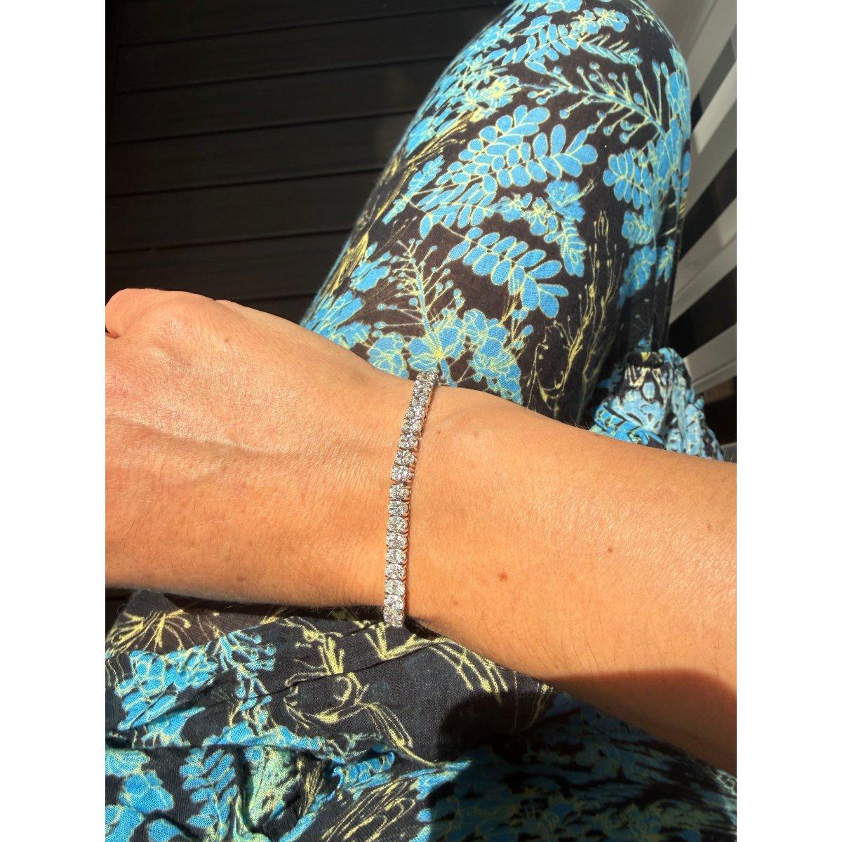 14k Gold 10ctw Oval Diamond Tennis Bracelet