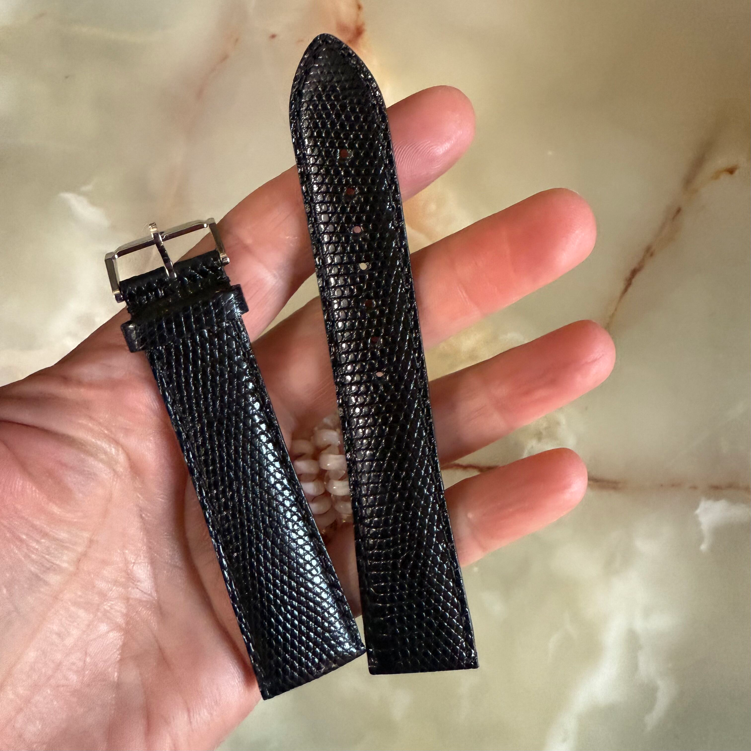 Authentic Movado Black Lizard Watch Strap Band 22mm with Buckle 2278