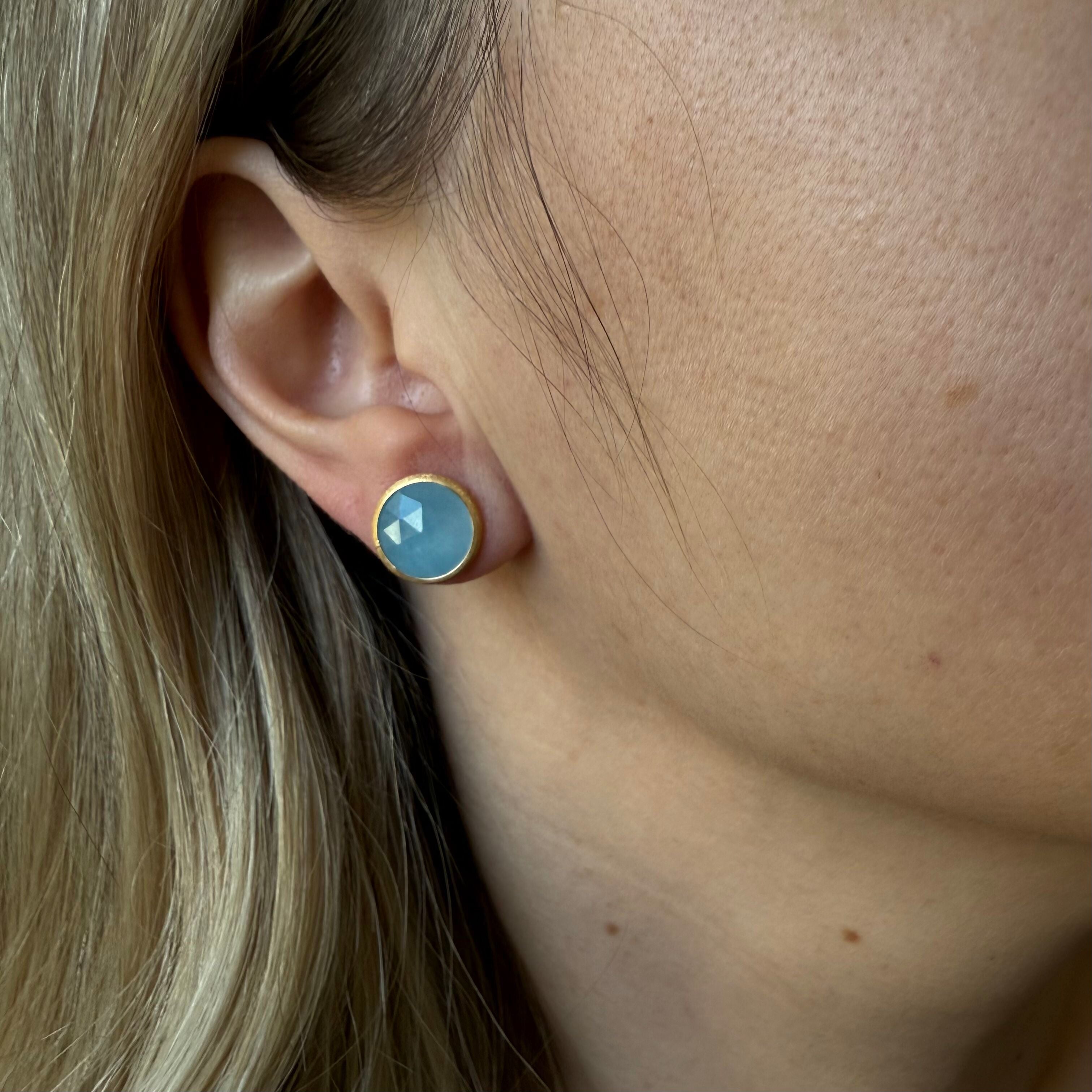 Marco Bicego Jaipur 18K Aquamarine Stud Earrings