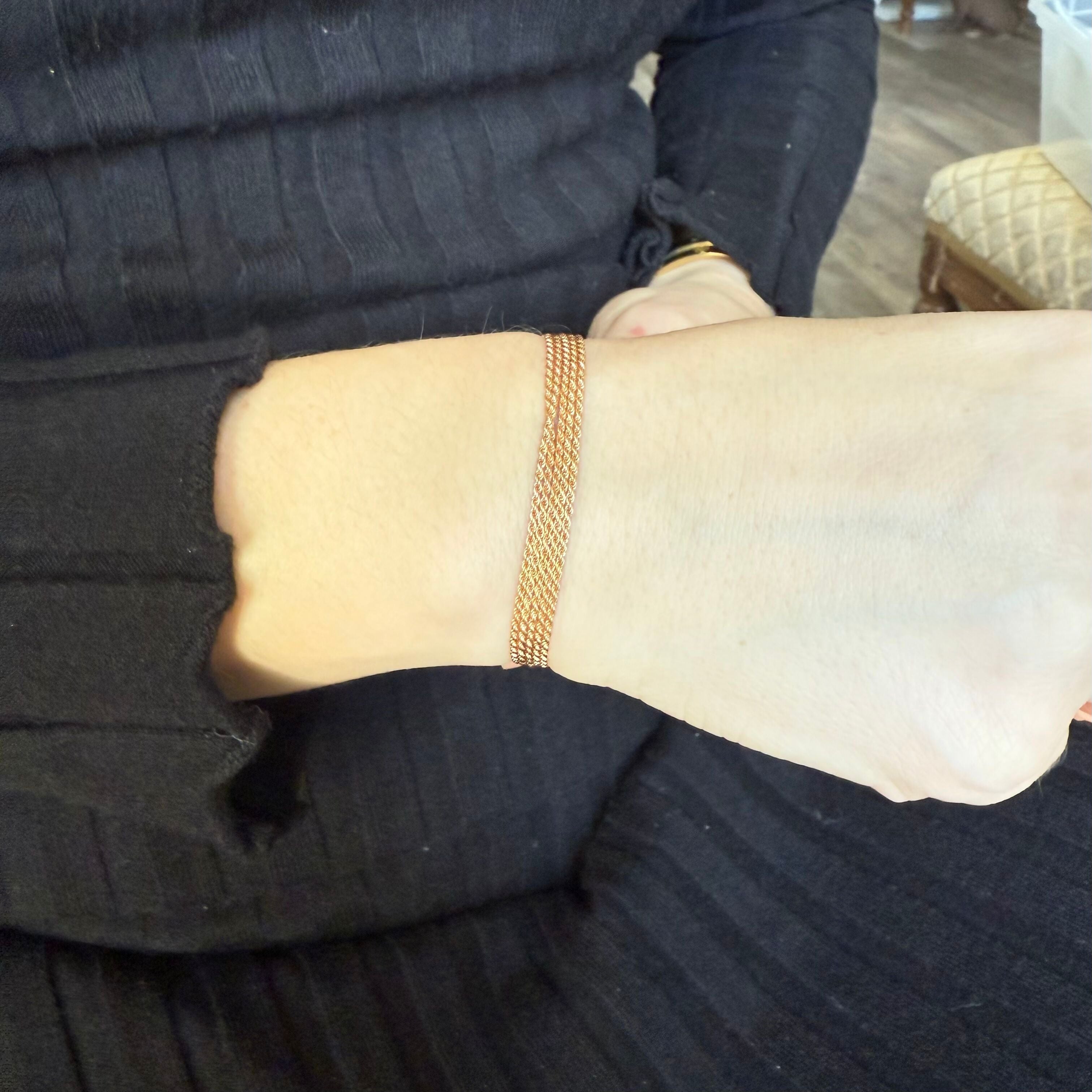 Fred 18k Rose Gold Link Multi Cable Medium Model Bracelet