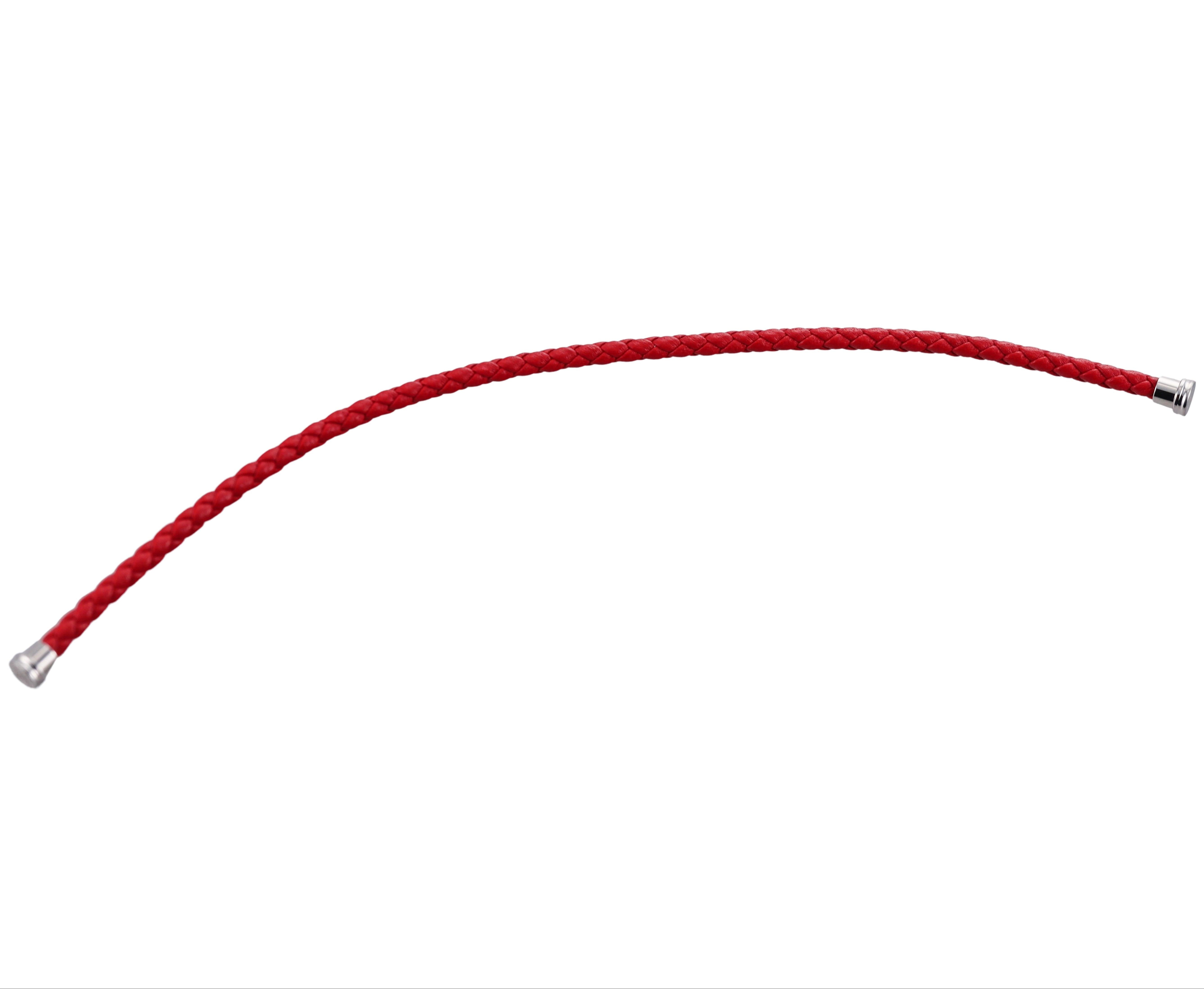 Fred Force 10 Bracelet Red Leather Cable Small Size QA-117