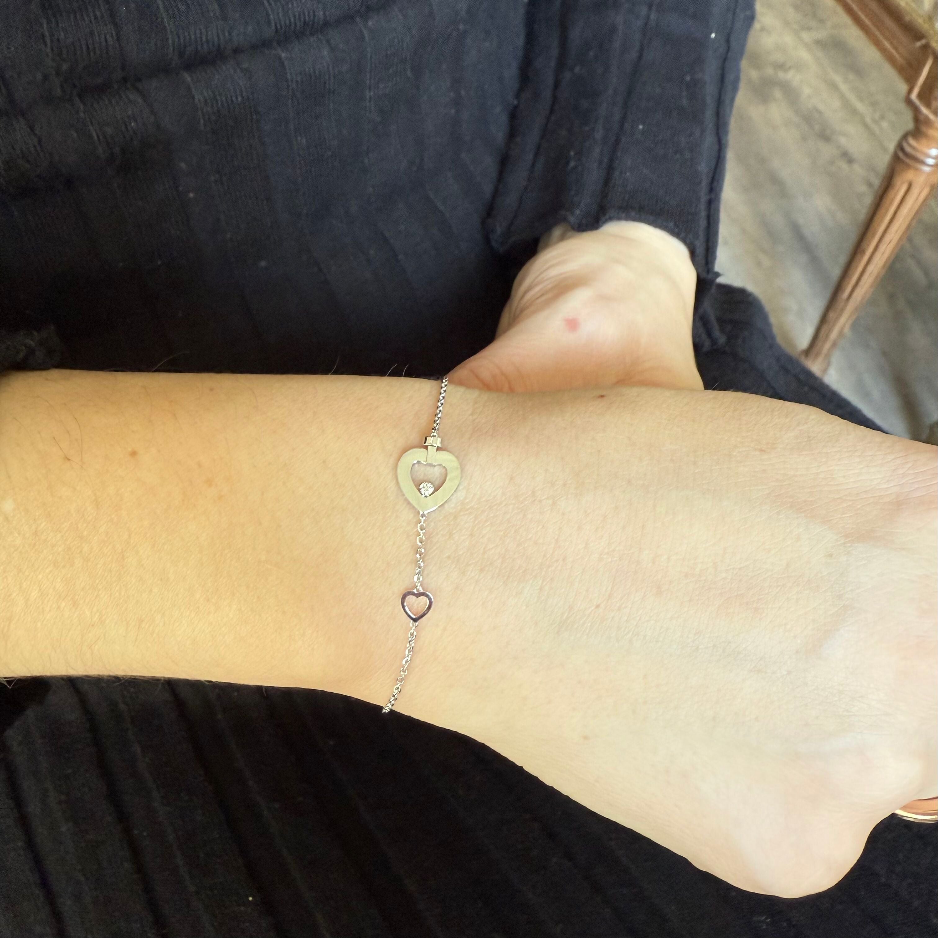 Fred Pretty Woman 18k White Gold Diamond Heart Bracelet