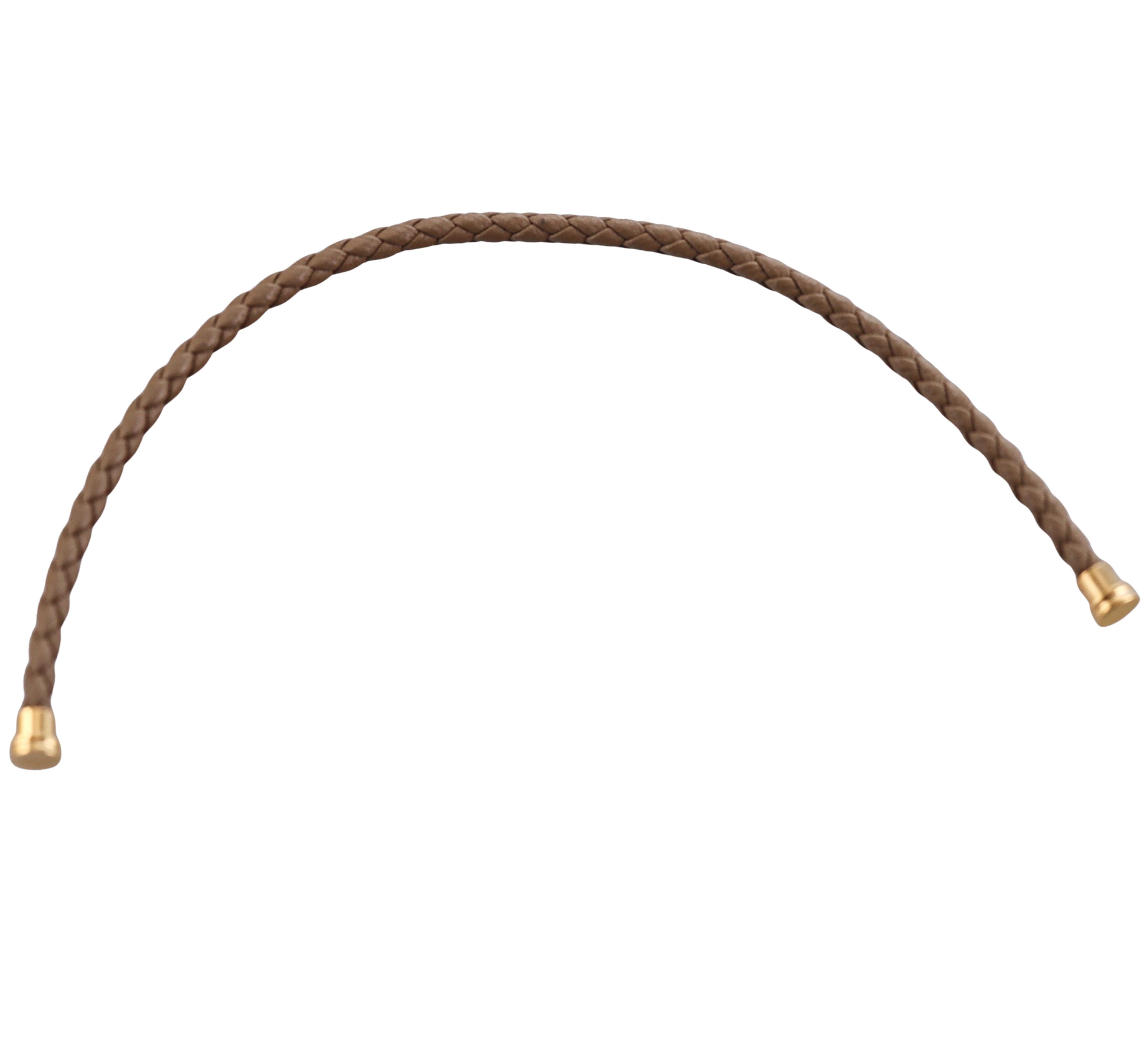 Fred Force 10 Light Brown Leather Cable Bracelet Small QA-107