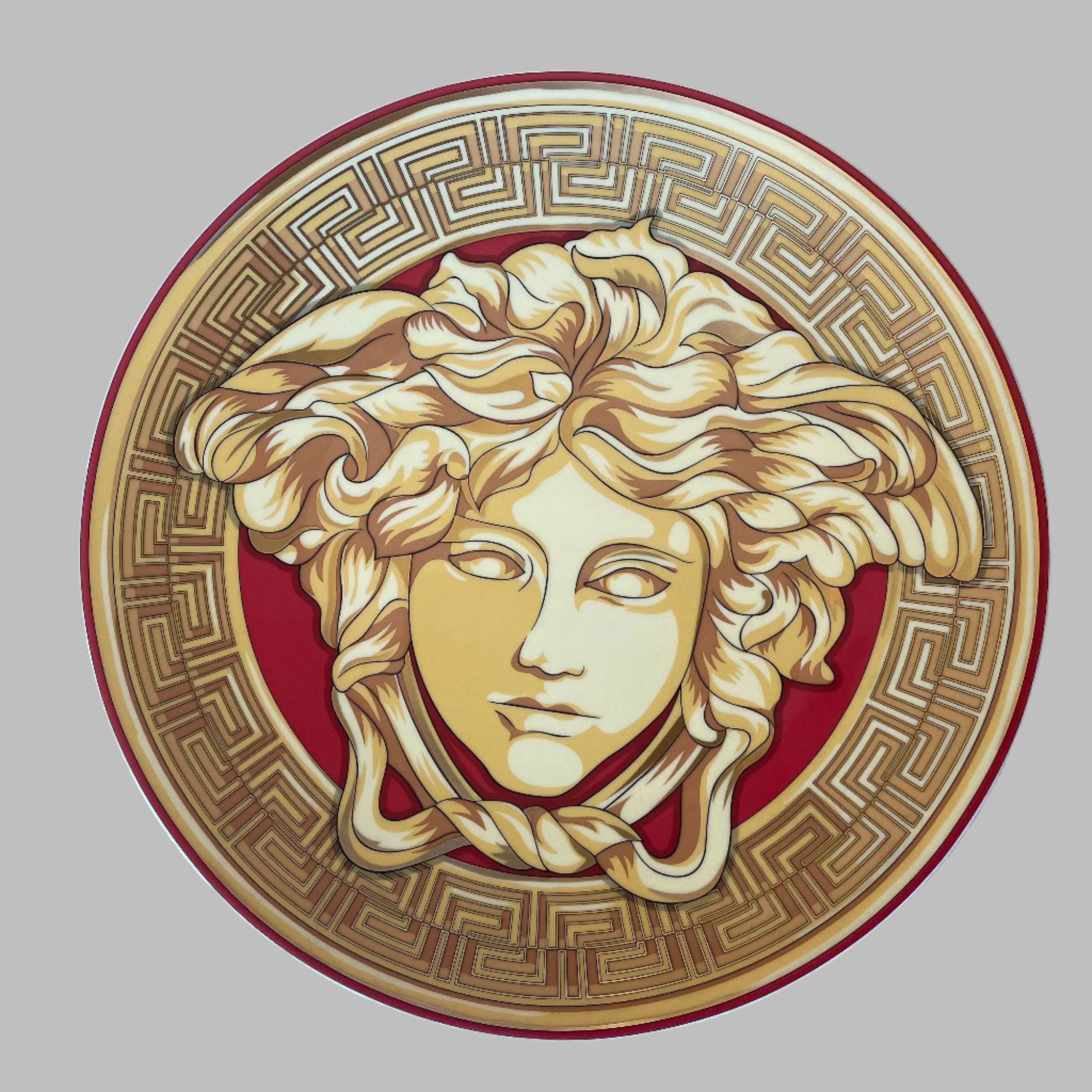 Versace by Rosenthal Medusa Amplified Golden Coin Christmas 2022 Charge Plate 20021