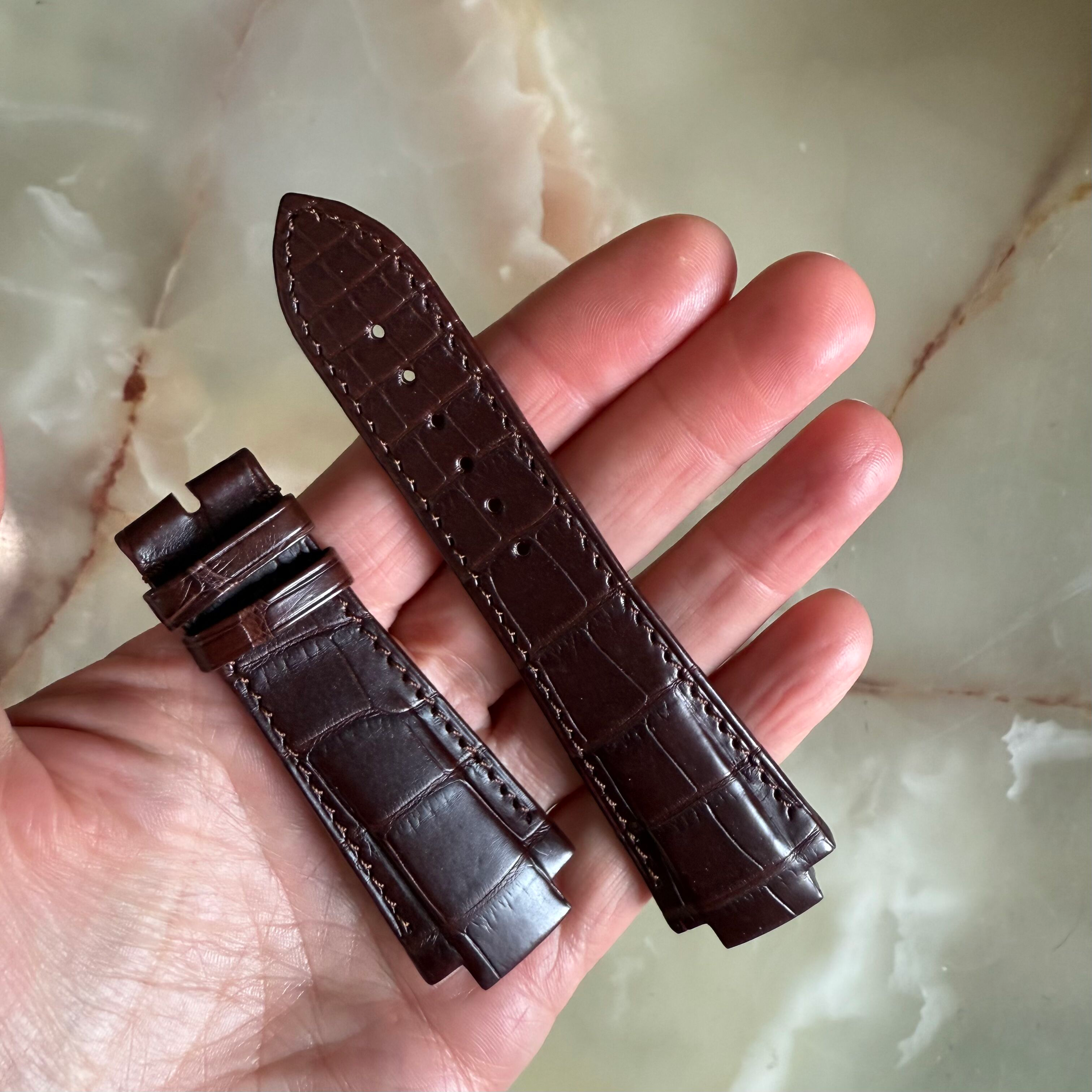 Authentic Girard Perregaux Laureato Brown Crocodile Watch Strap Band 25mm