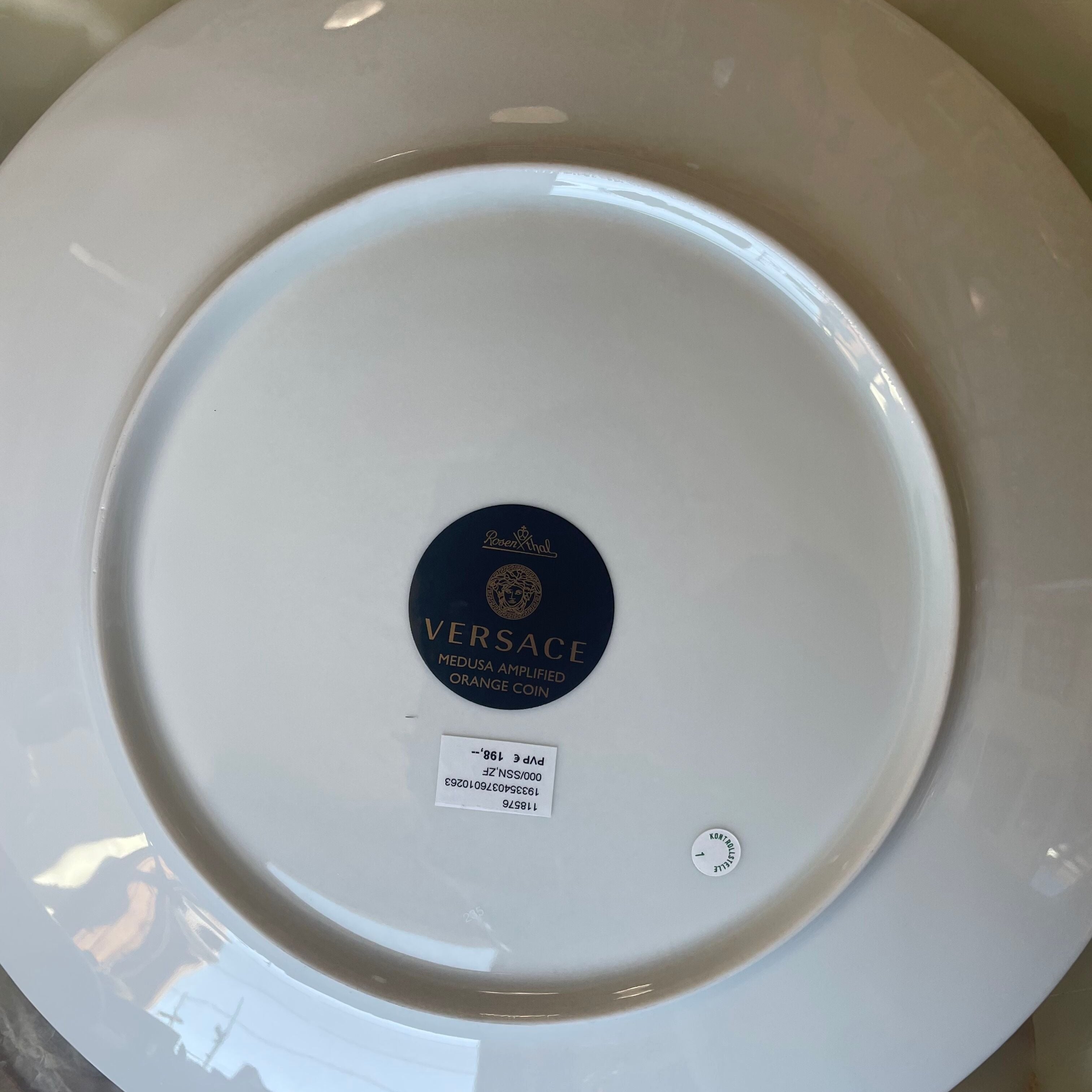 Versace by Rosenthal Medusa Amplified Orange Coin Service Plate 10263