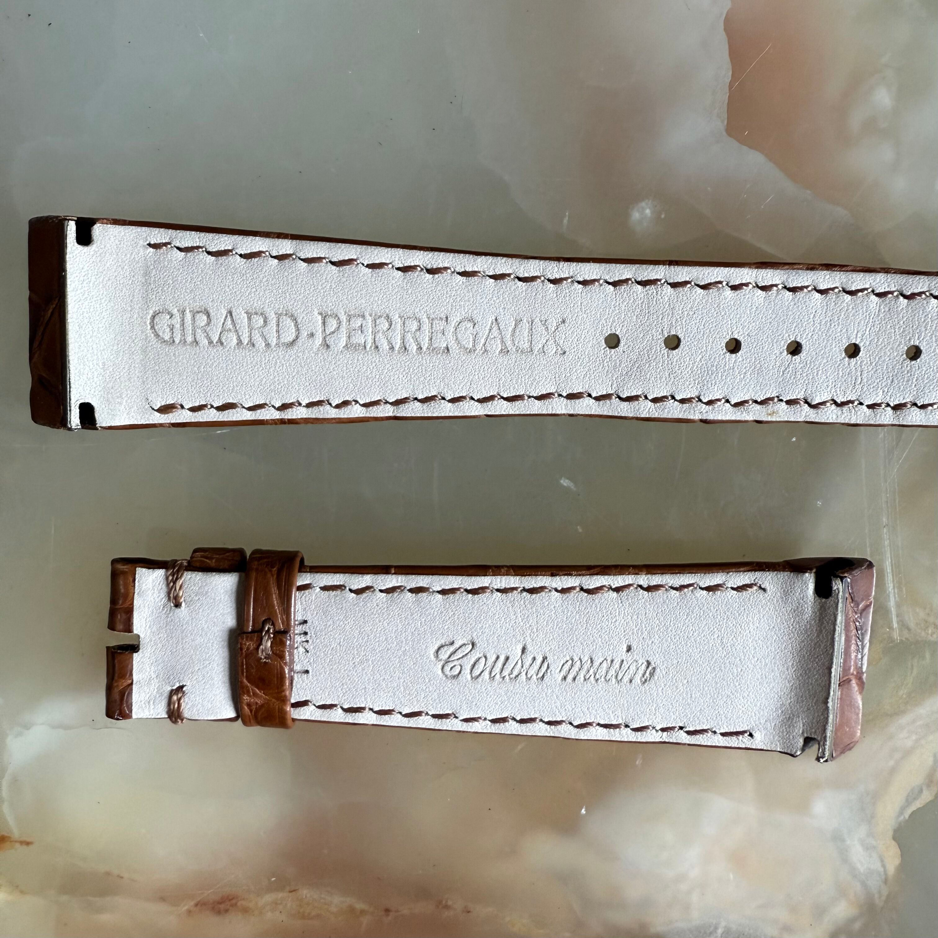Authentic Girard Perregaux Brown Crocodile Watch Strap Band 21mm