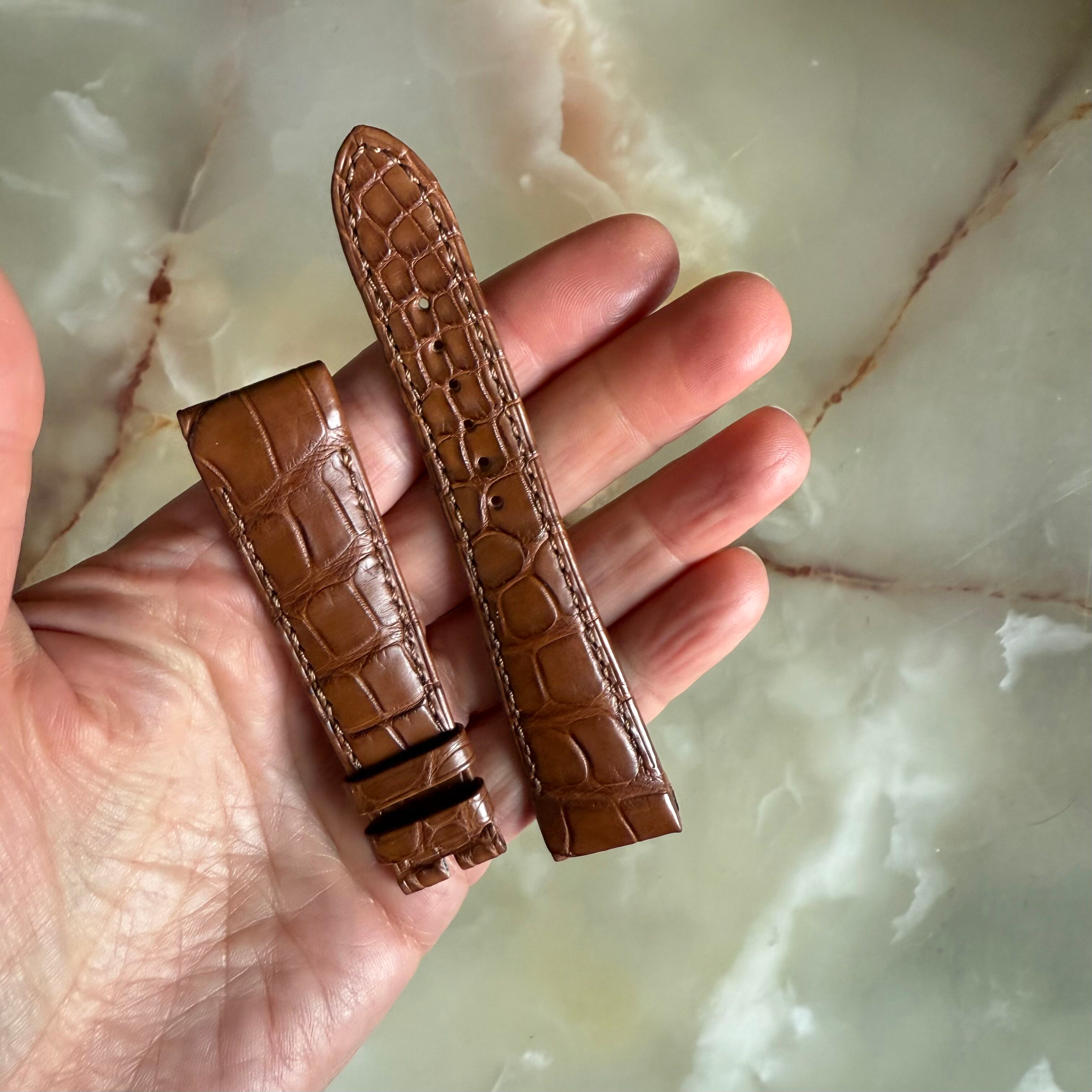 Authentic Girard Perregaux Brown Crocodile Watch Strap Band 21mm