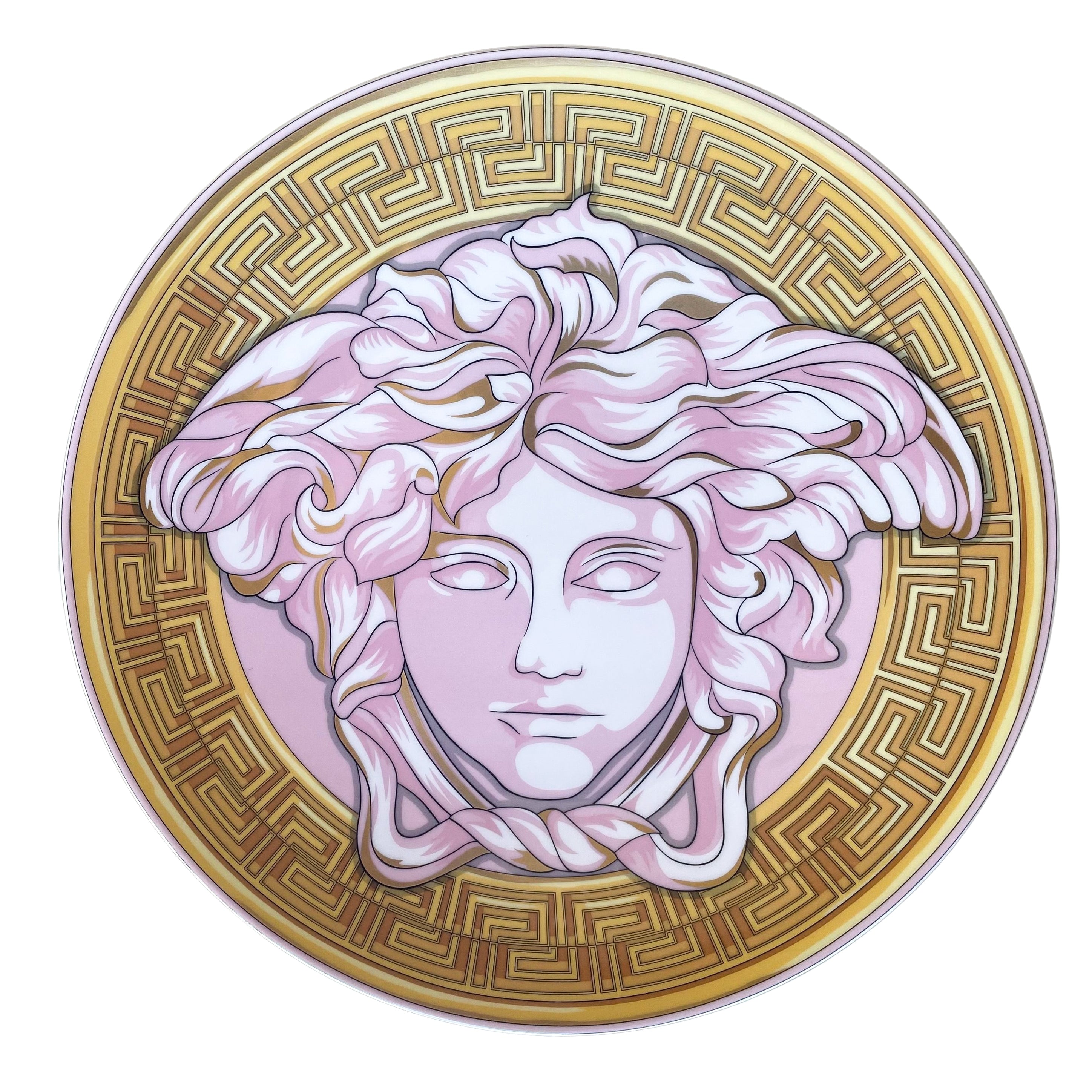 Versace by Rosenthal Medusa Amplified Pink Coin Service Plate 10263