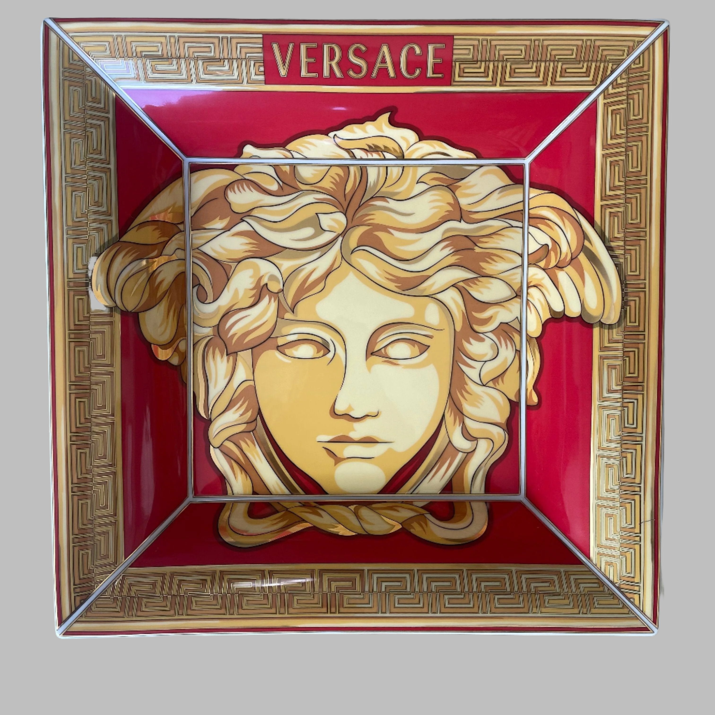 Versace by Rosenthal Medusa Amplified Golden Coin Square Dish 28cm 25828